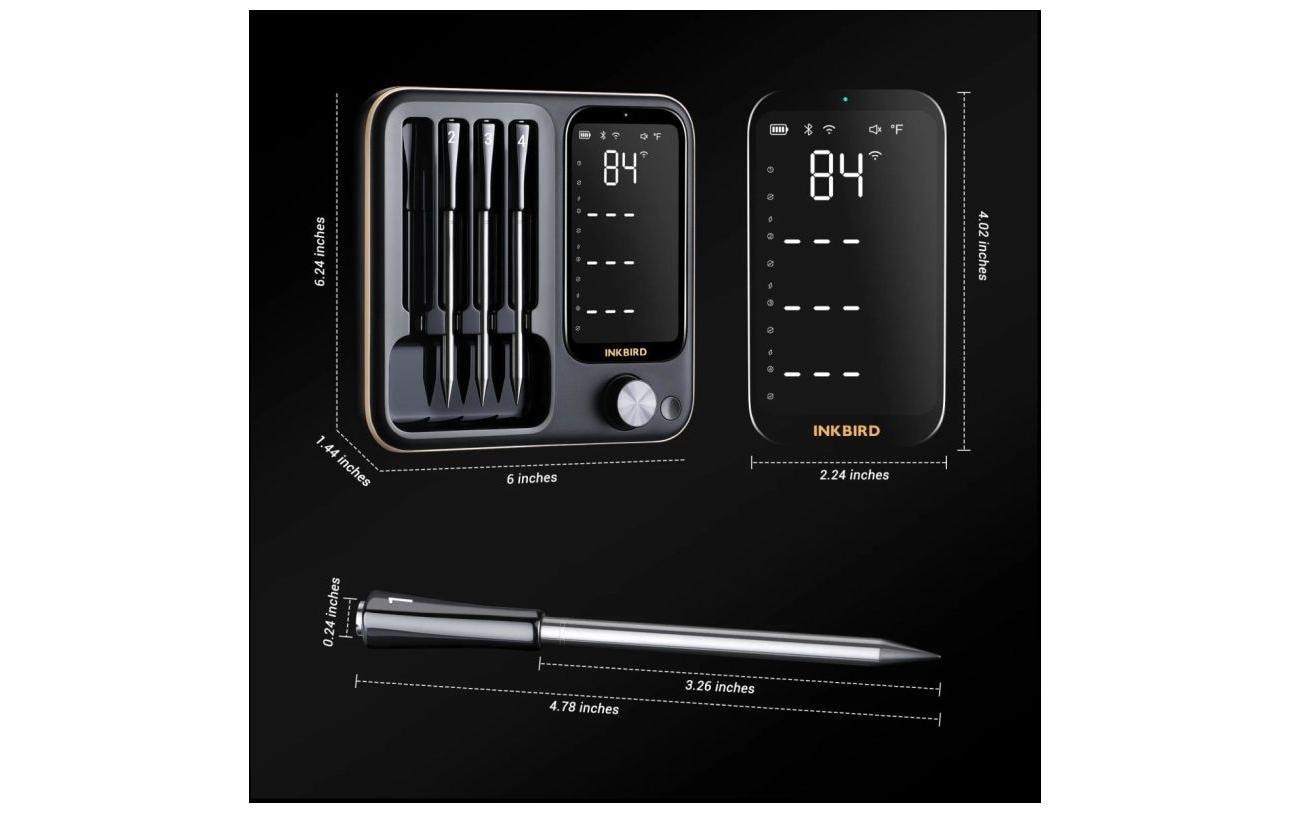 nicht definiert Grillthermometer »Inkbird INT-14-BW 4x drahtlose Sonden«