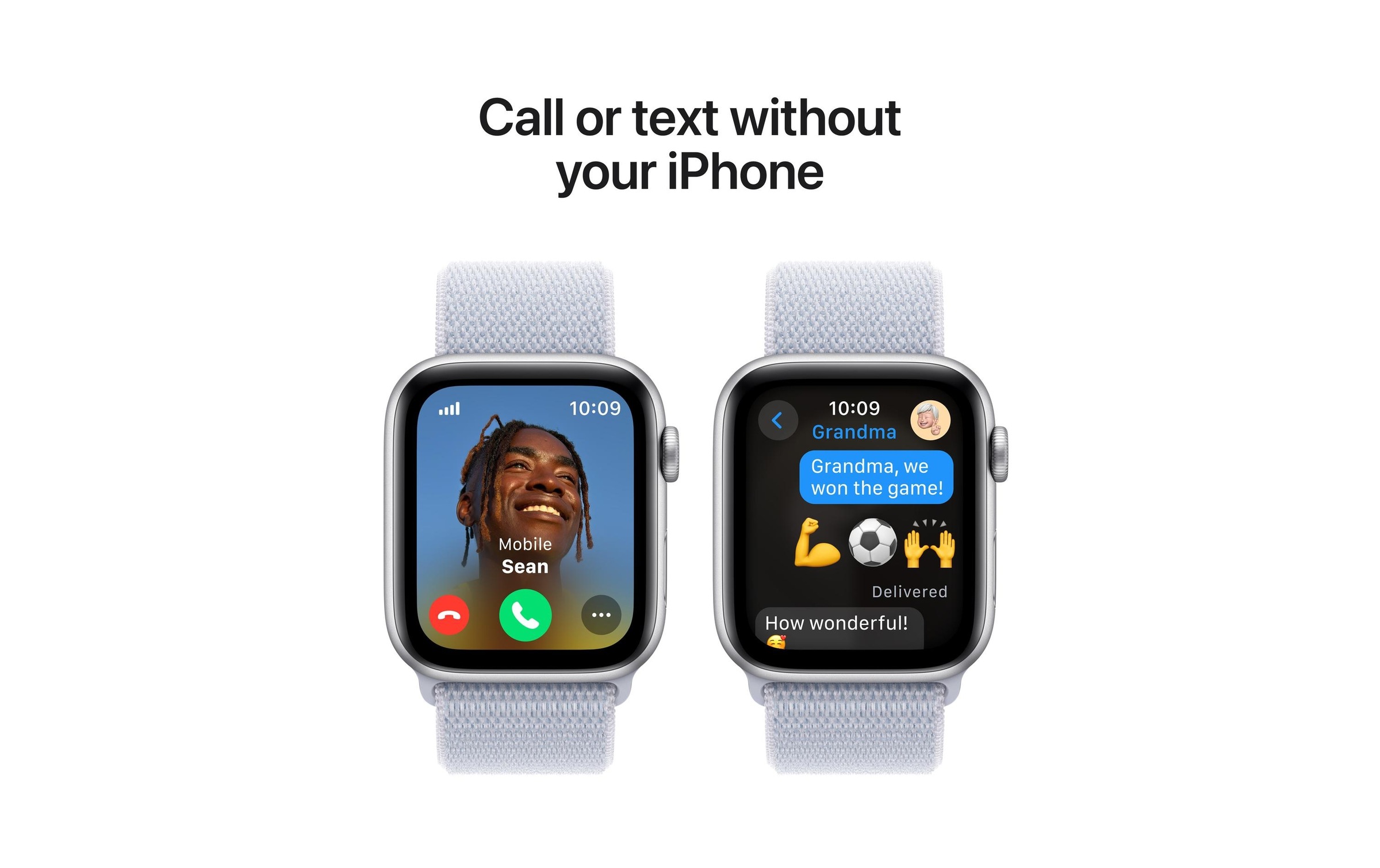Apple Watch SE (2024), 44 mm, GPS + Cellular, Sport Loop, Silberfarben