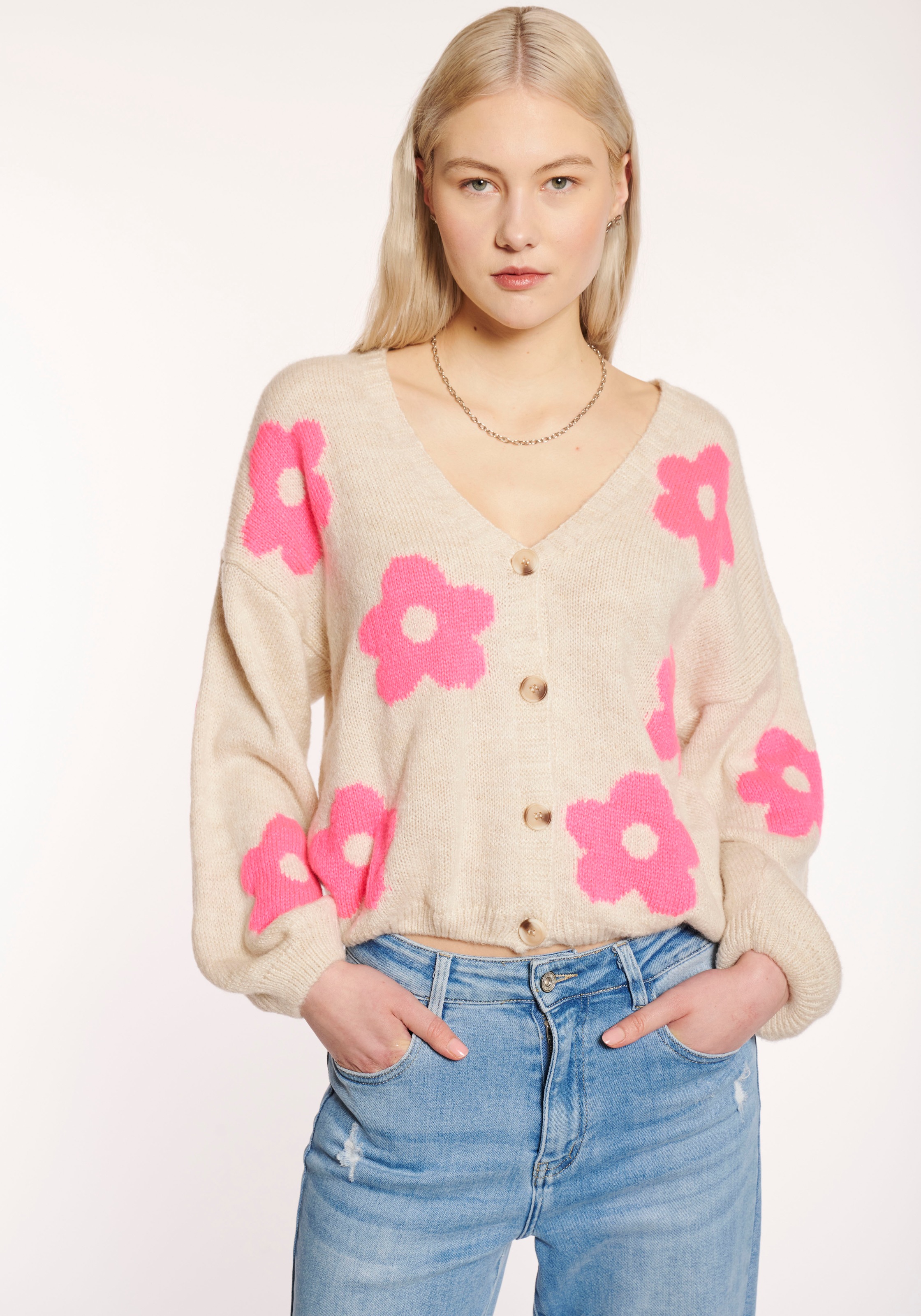 HaILY’S Strickjacke »LS A CD Fl44ower«