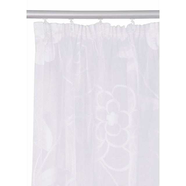 Gardine Alina Jacquard-Qualität Stores Blumenfenster Fertiggardinen Weiß Vorhang 