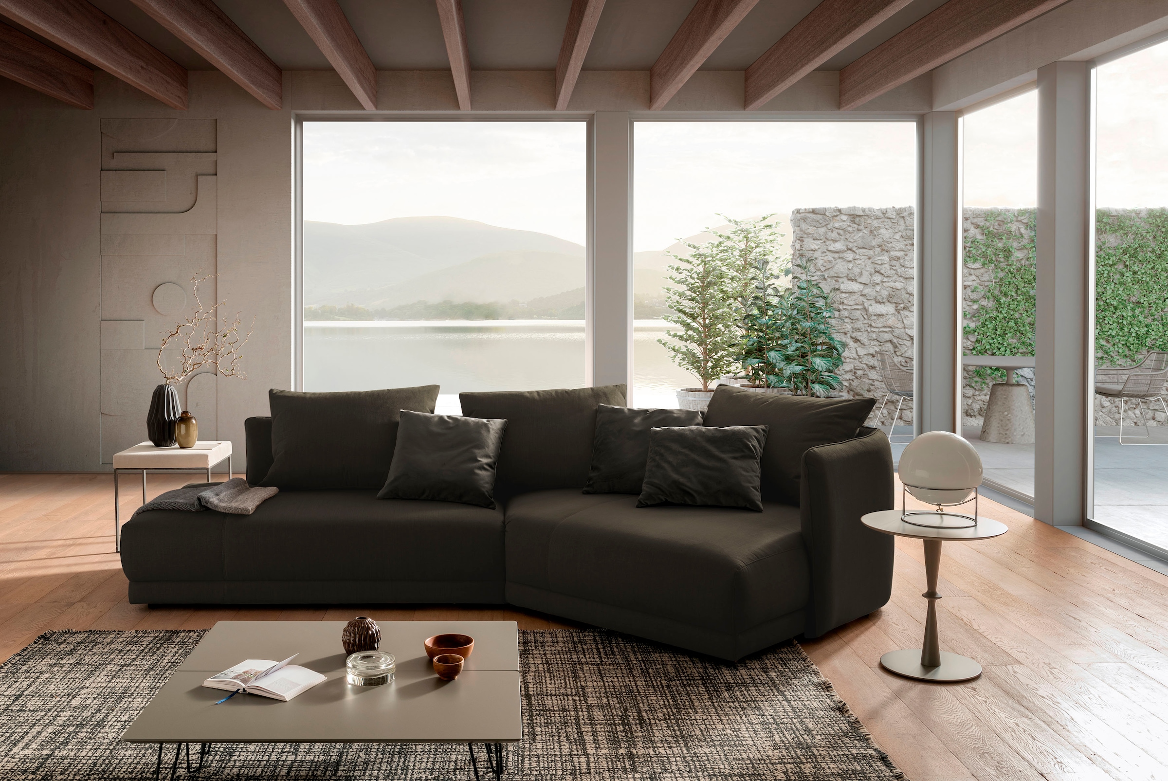 designwerk Ecksofa »New York L-Form, anmutendes Designsofa«, mit moderner R&ung im Rücken