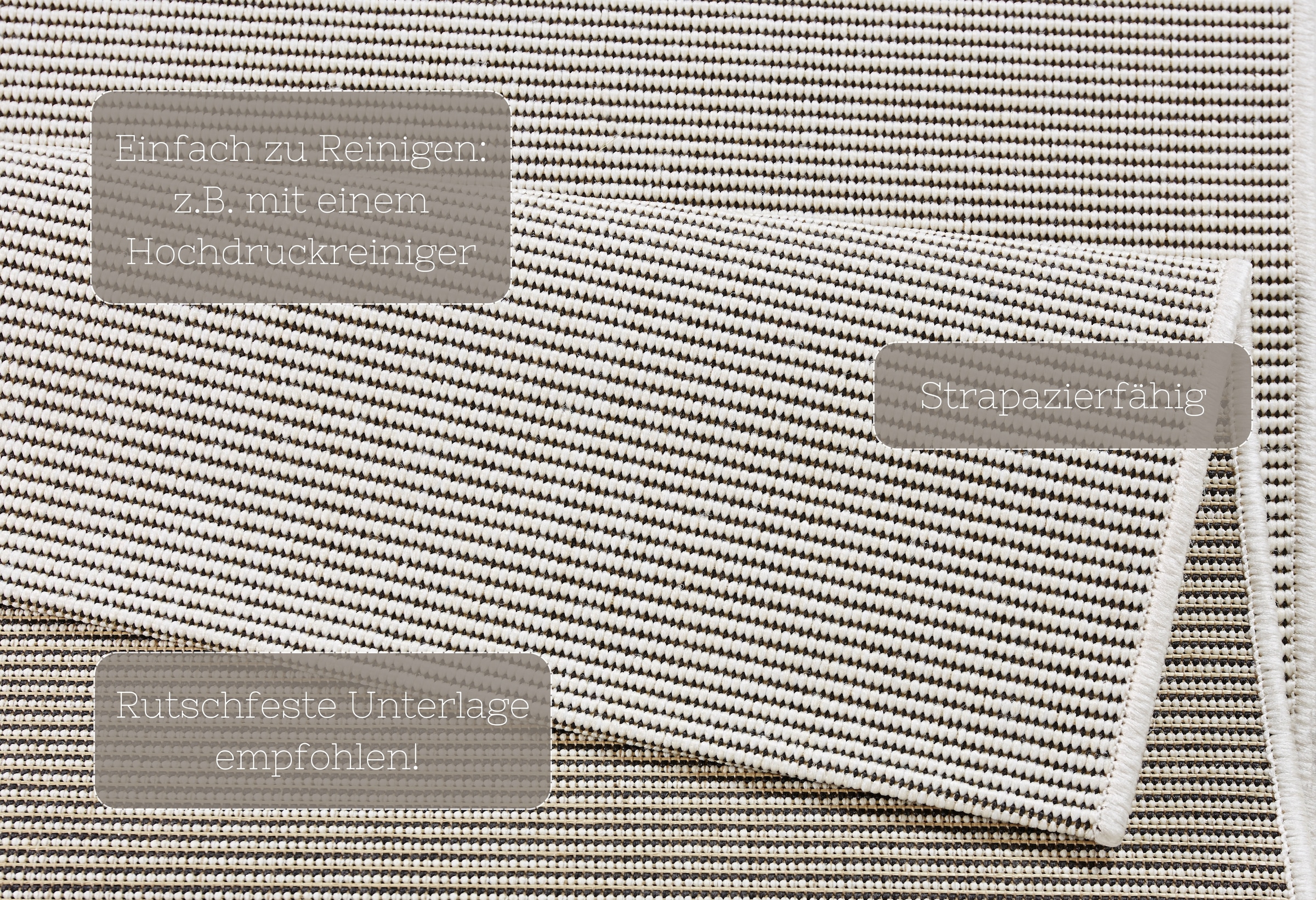 HANSE Home Teppich »Match«, rechteckig, 8 mm Höhe, In-& Outdoor, Kurzflor, Läufer, Modern, Unifarben, Wohnzimmer, Balkon