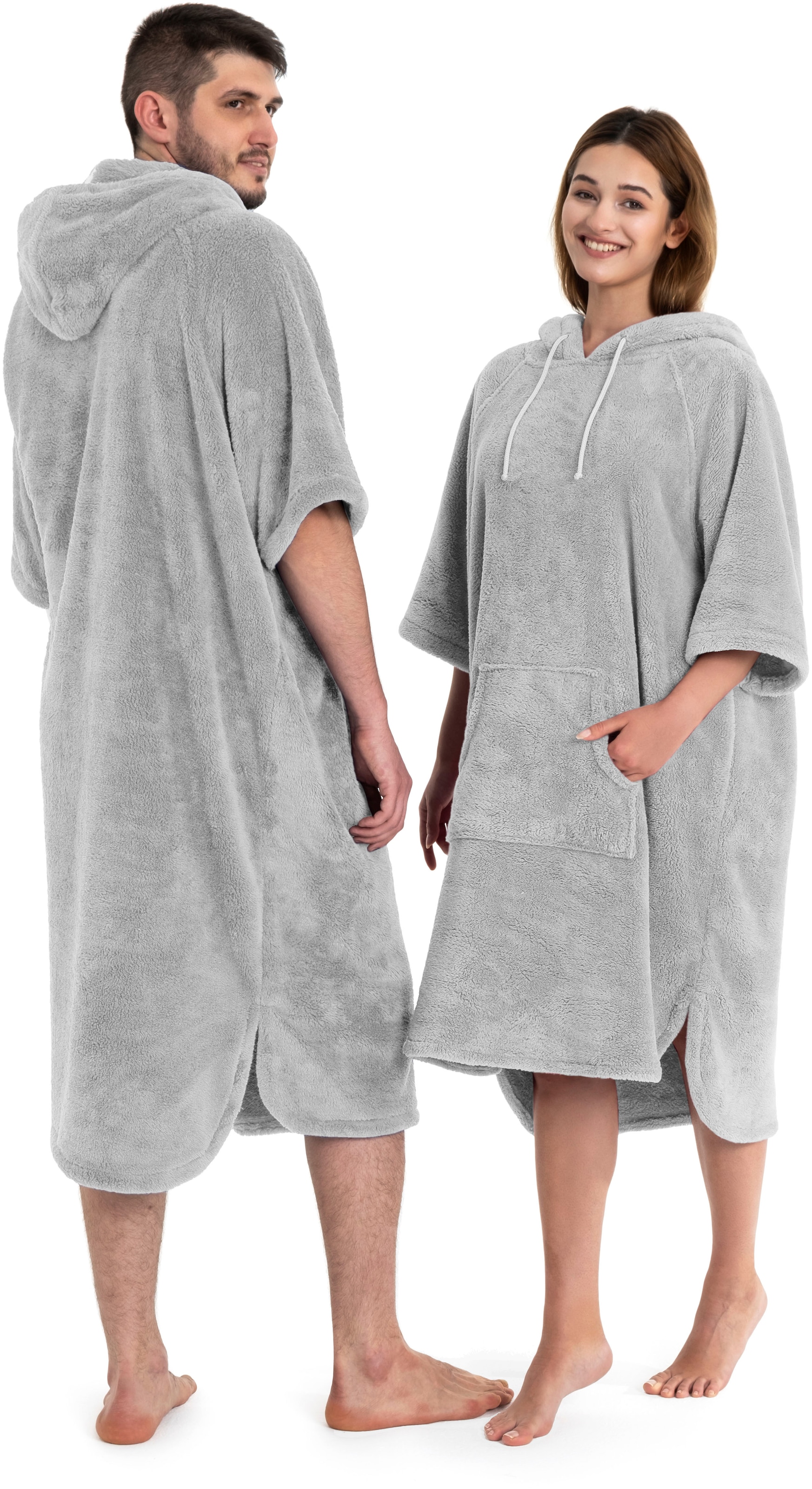 my home Badeponcho »Lillou, Surfponcho ideal für Sauna, Spa & im Urlaub«, (1 St.), weich und kuschelig, plüsch, Fleece, Unisex, für Damen und Herren
