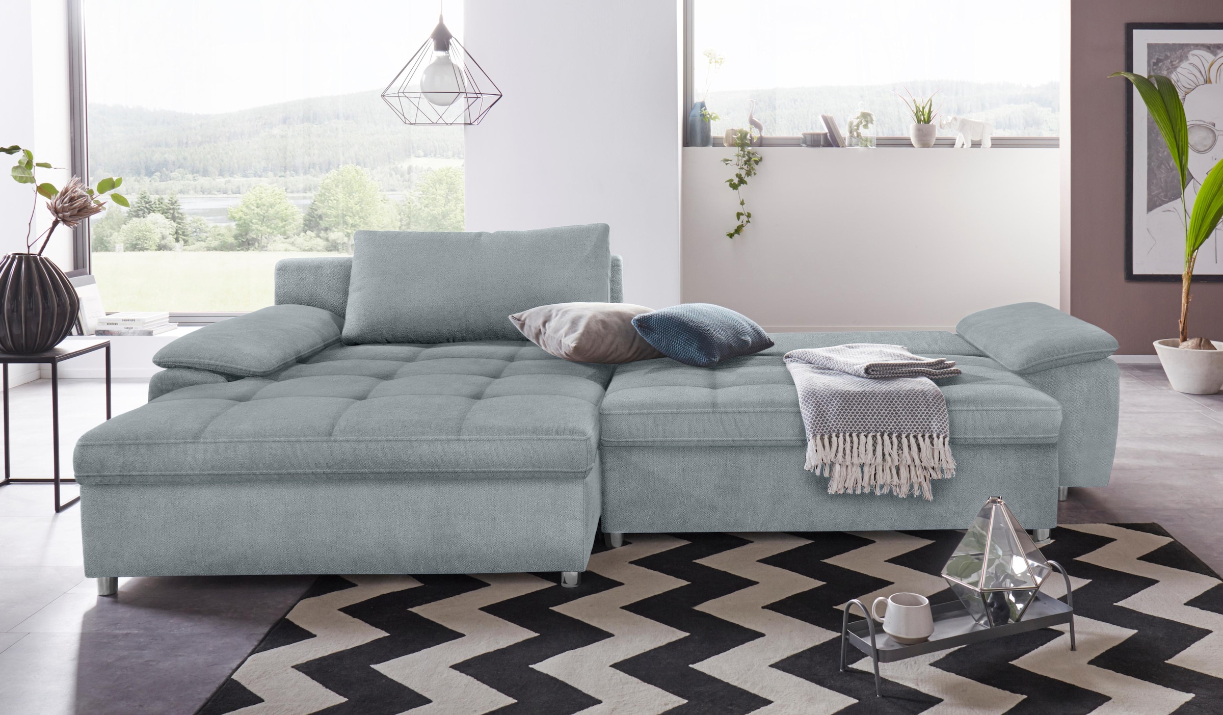 sit&more Ecksofa »Labene L-Form«, wahlweise mit Bettfunktion und Bettkasten, auch als XXL-Variante