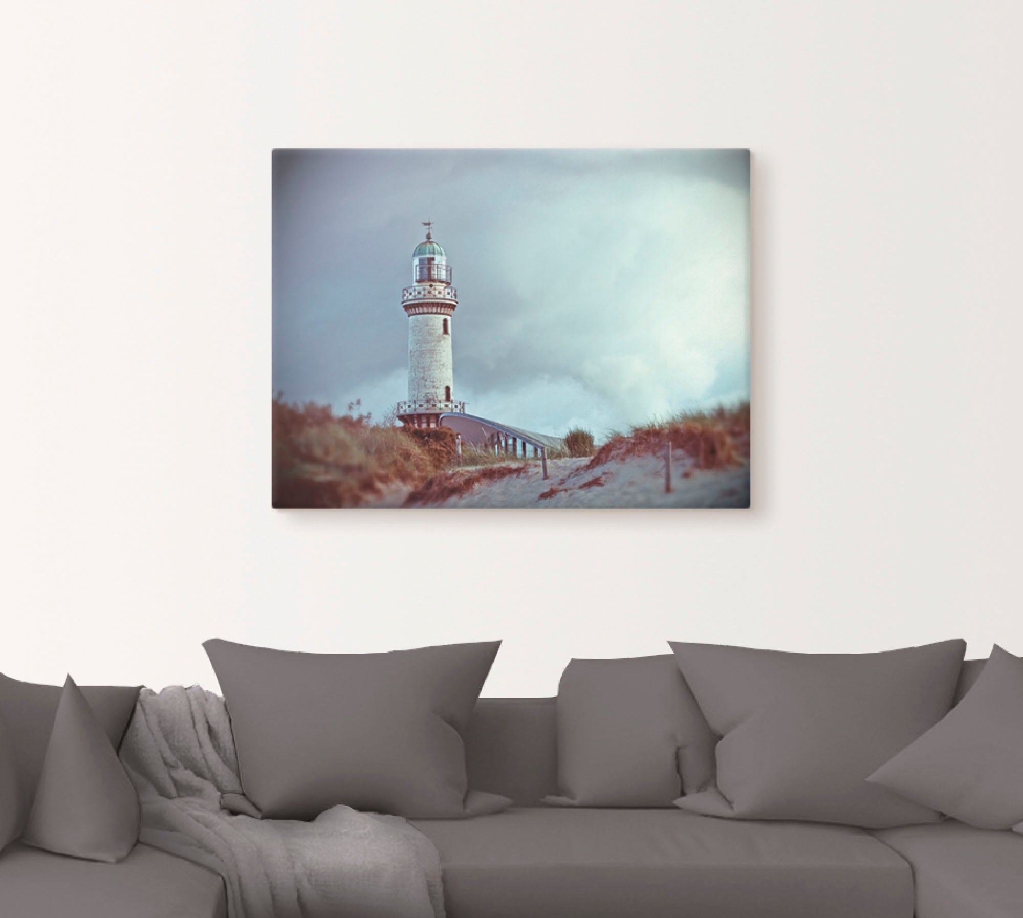 Artland Wandbild »Der Warnemünder Leuchtturm«, Gebäude, (1 St.), als Leinwandbild, Poster in verschied. Grössen