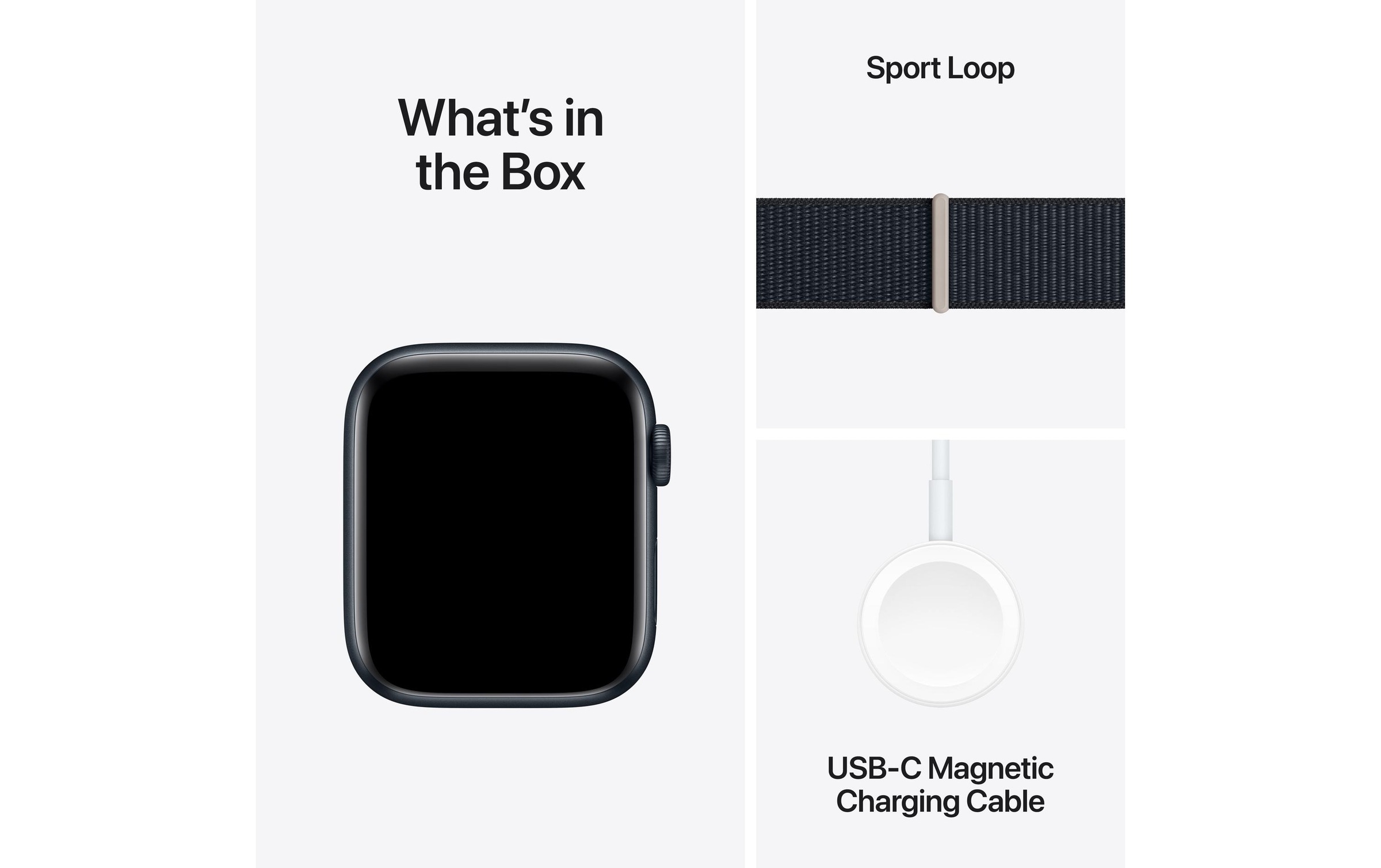 Apple Watch SE (2024), 44 mm, GPS, Sport Loop, Mitternacht