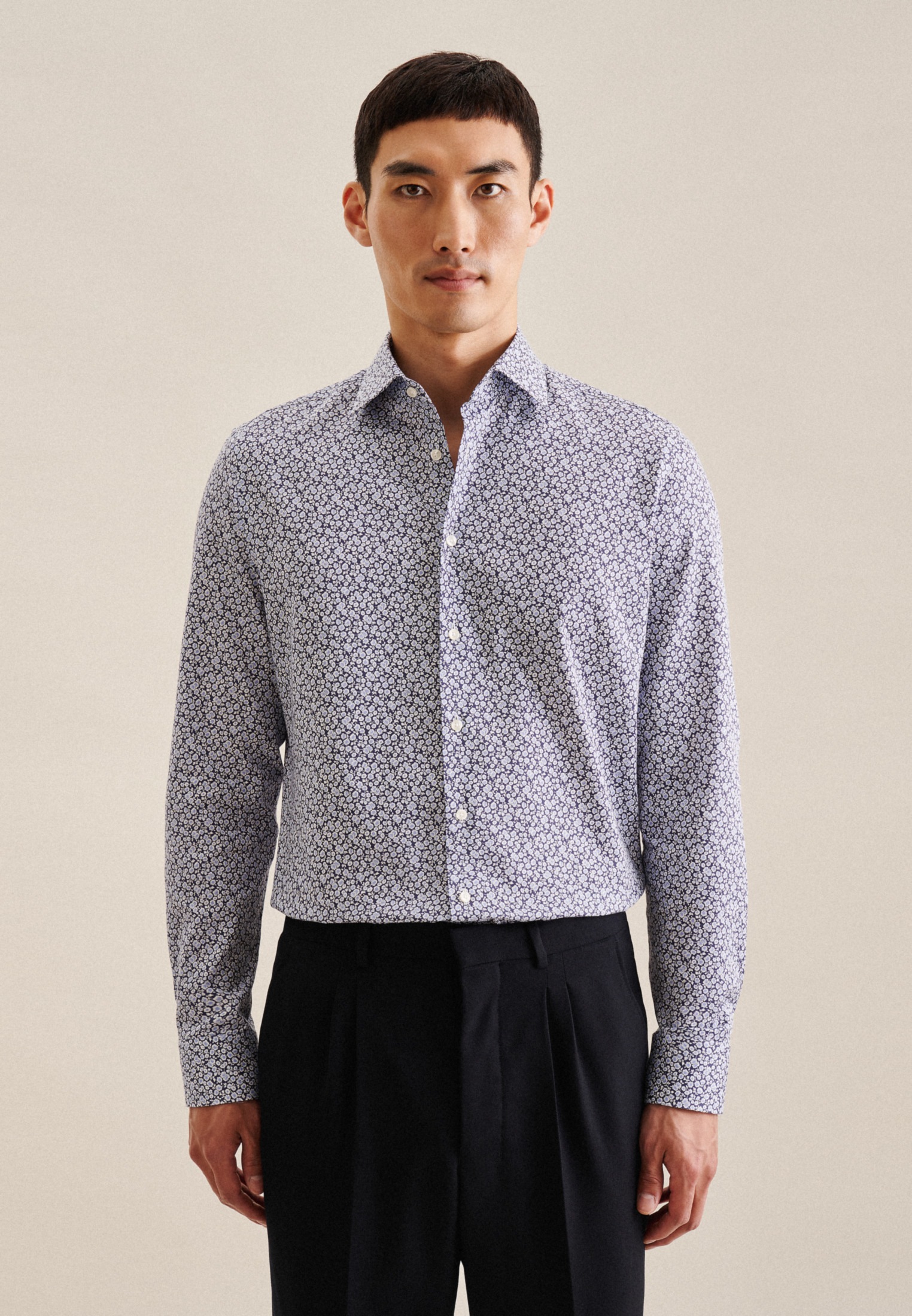 seidensticker Businesshemd »Slim« Slim 1/1 Kentkragen Floral