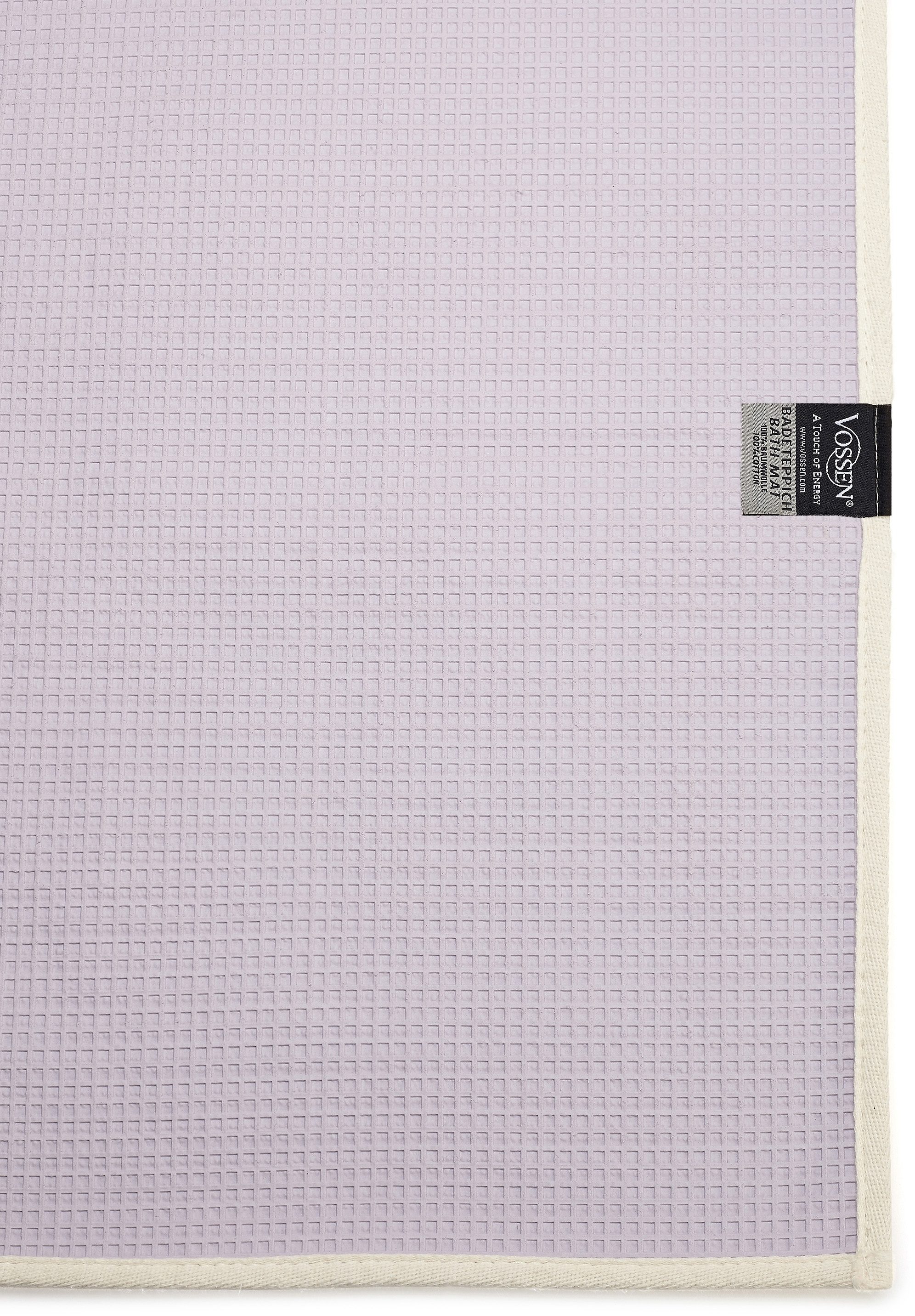 Vossen Badematte »Exclusive«, rutschhemmend beschichtet, fussbodenheizungsgeeignet, Badteppich, Uni-Farben, Karo Muster, Hoch-Tief Effekt, reine Baumwolle