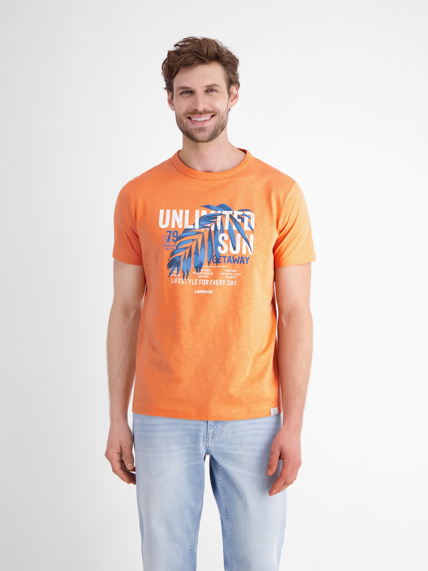 LERROS T-Shirt »LERROS Herren T-Shirt mit Brustprint«