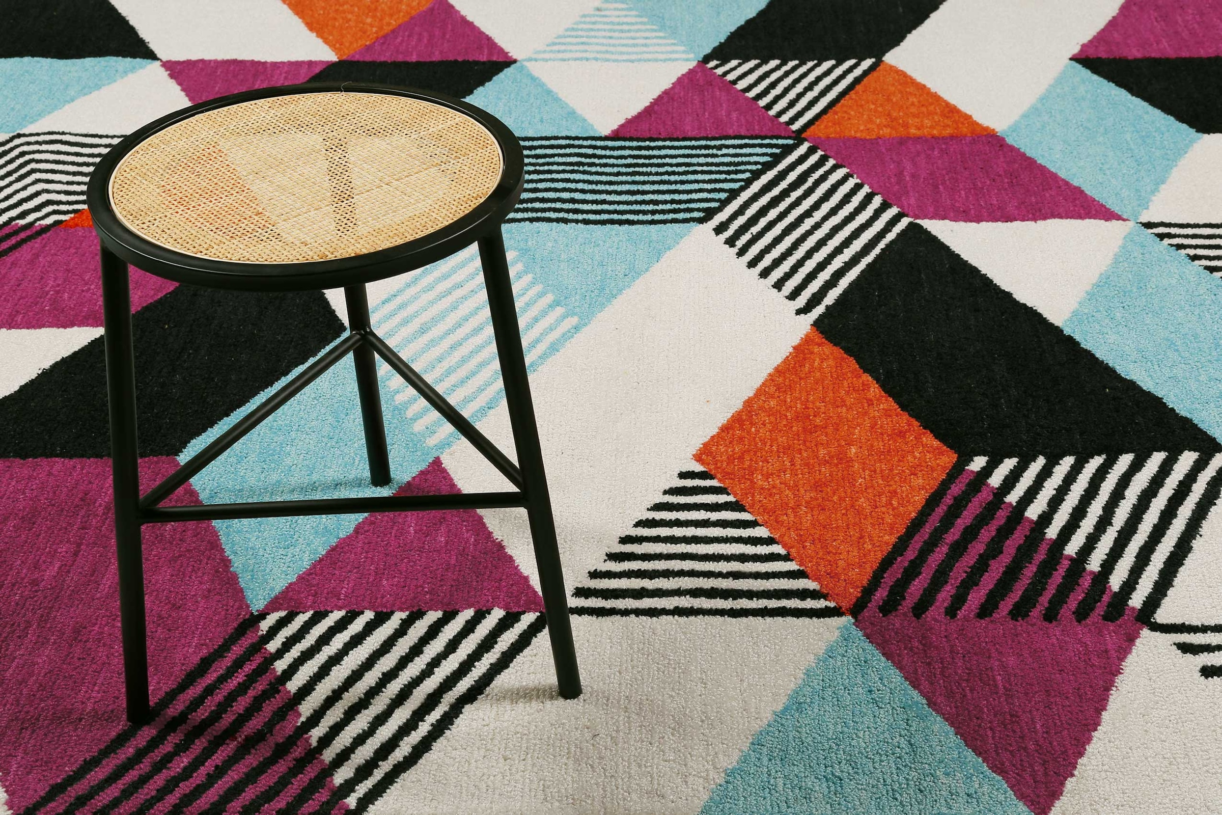Esprit Teppich »Uptown,  ESP-39872«, rechteckig, 8 mm Höhe, bunt, handgetuftet, grafischer Retro Look für Wohnzimmer, Schlafzimmer