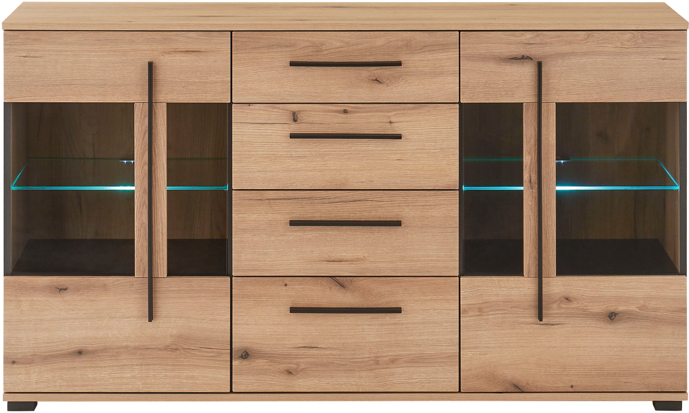 INOSIGN Sideboard »Cantara, moderner Schrank, Kommode in Eiche Evoke oder weiss«, schwarze Stangengriffe, ausreichend Stauraum, vielseitig einsetzbar