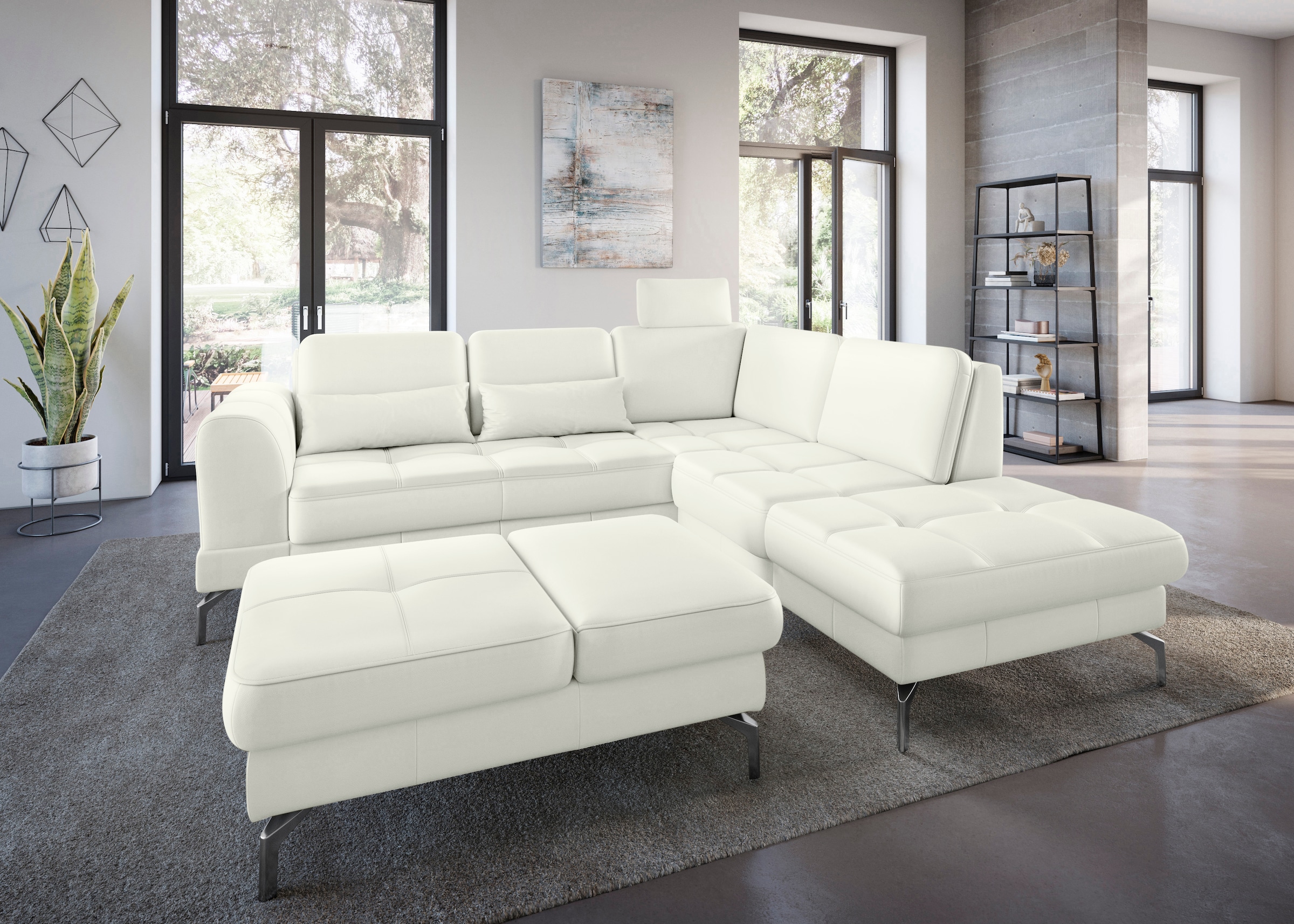 sit&more Hocker »Bendigo«, mit Klappfunktion, Bodenfreiheit 15 cm, wahlweise in 2 Fussfarben