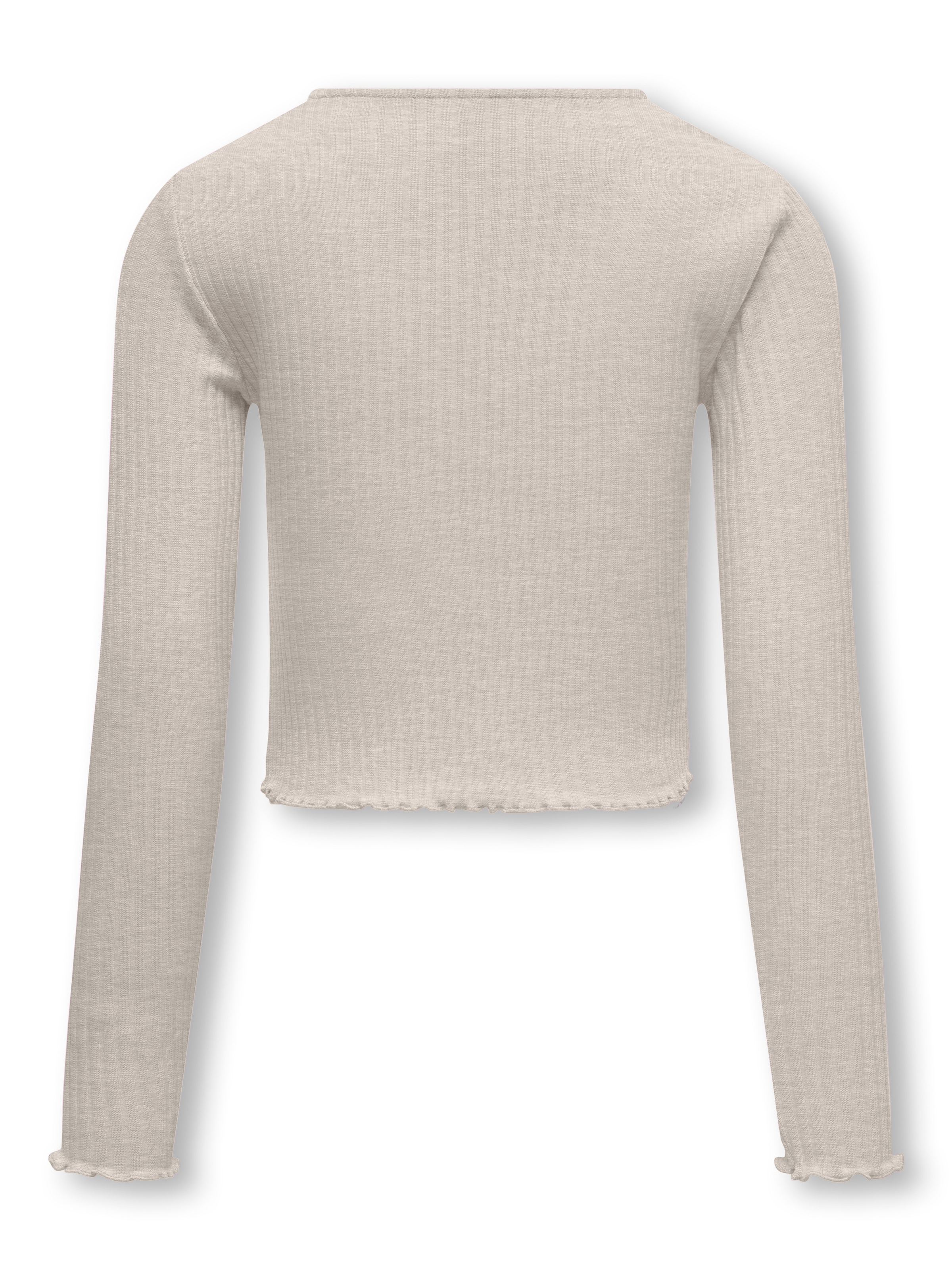KIDS ONLY Langarmshirt »KOGNELLA L/S O-NECK TOP JRS NOOS«, in kurzer Form und mit süssen Wellenkanten am Saum