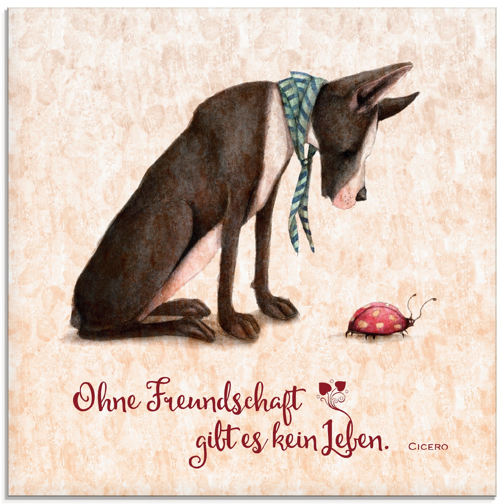 Artland Glasbild "Lebensweisheit Freundschaft" Tiere 1 Stk. tlg. in verschiedenen Grössen