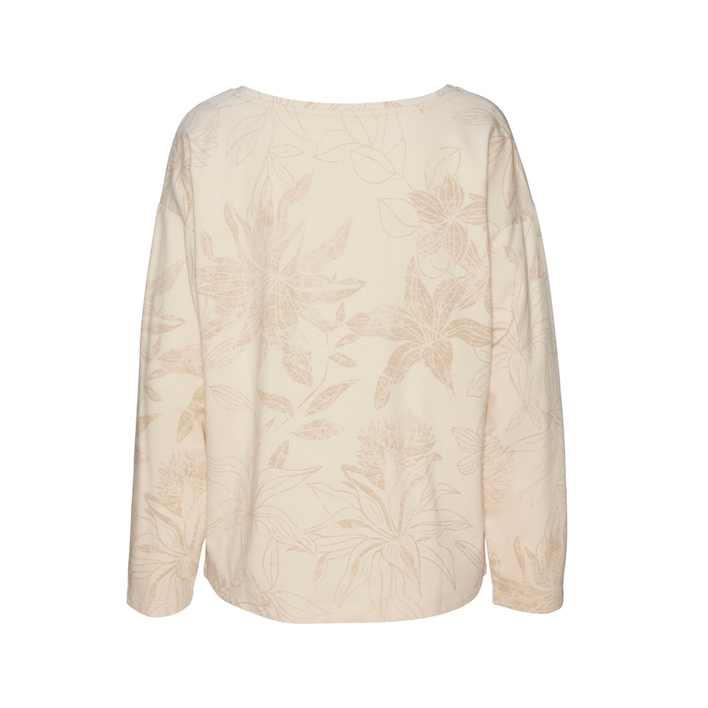LASCANA Sweatshirt, mit floralem Alloverdruck, Loungewear, Loungeanzug