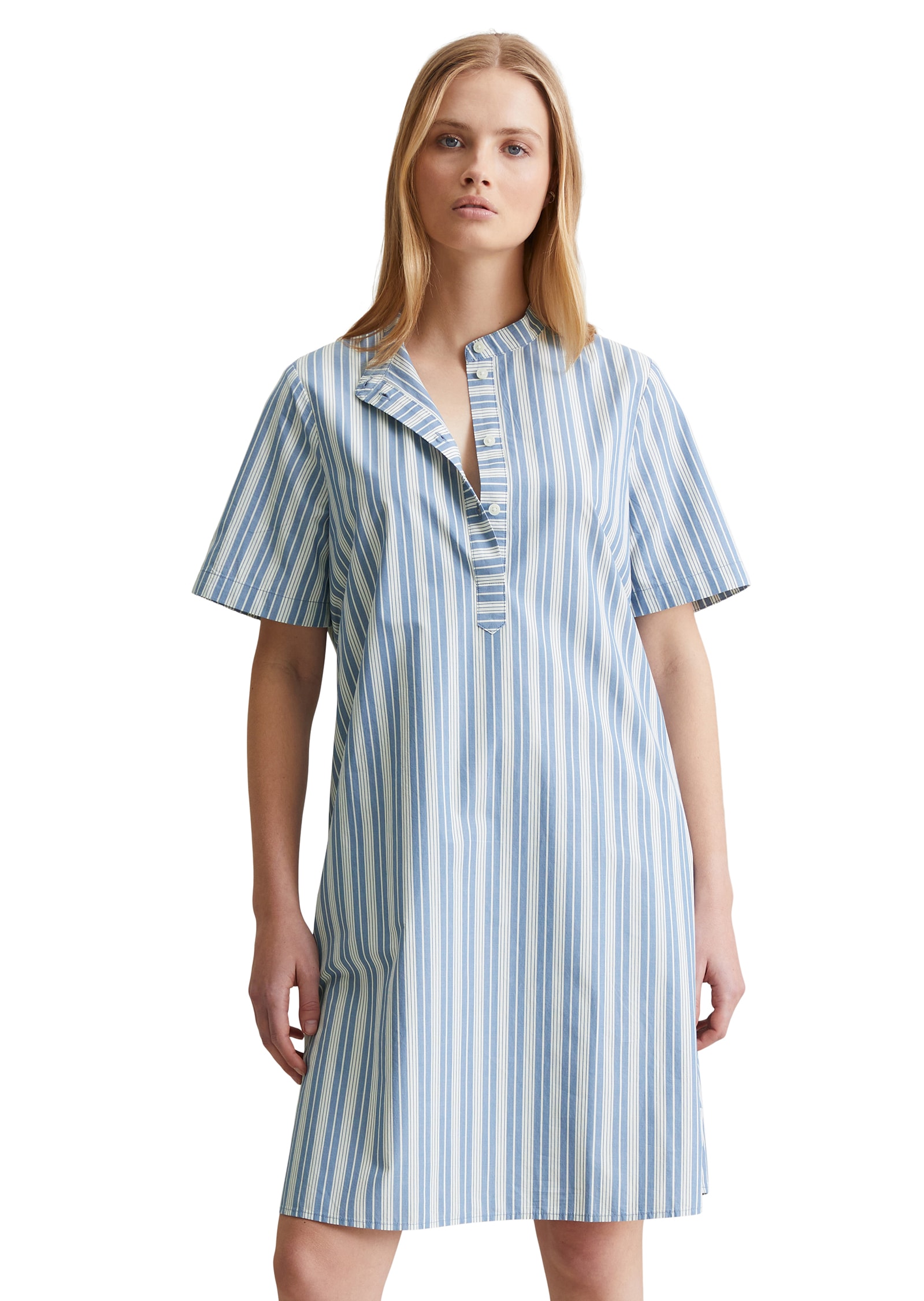 Marc O'Polo DENIM Hemdblusenkleid Seitennahttaschen gestreift, A-Shape