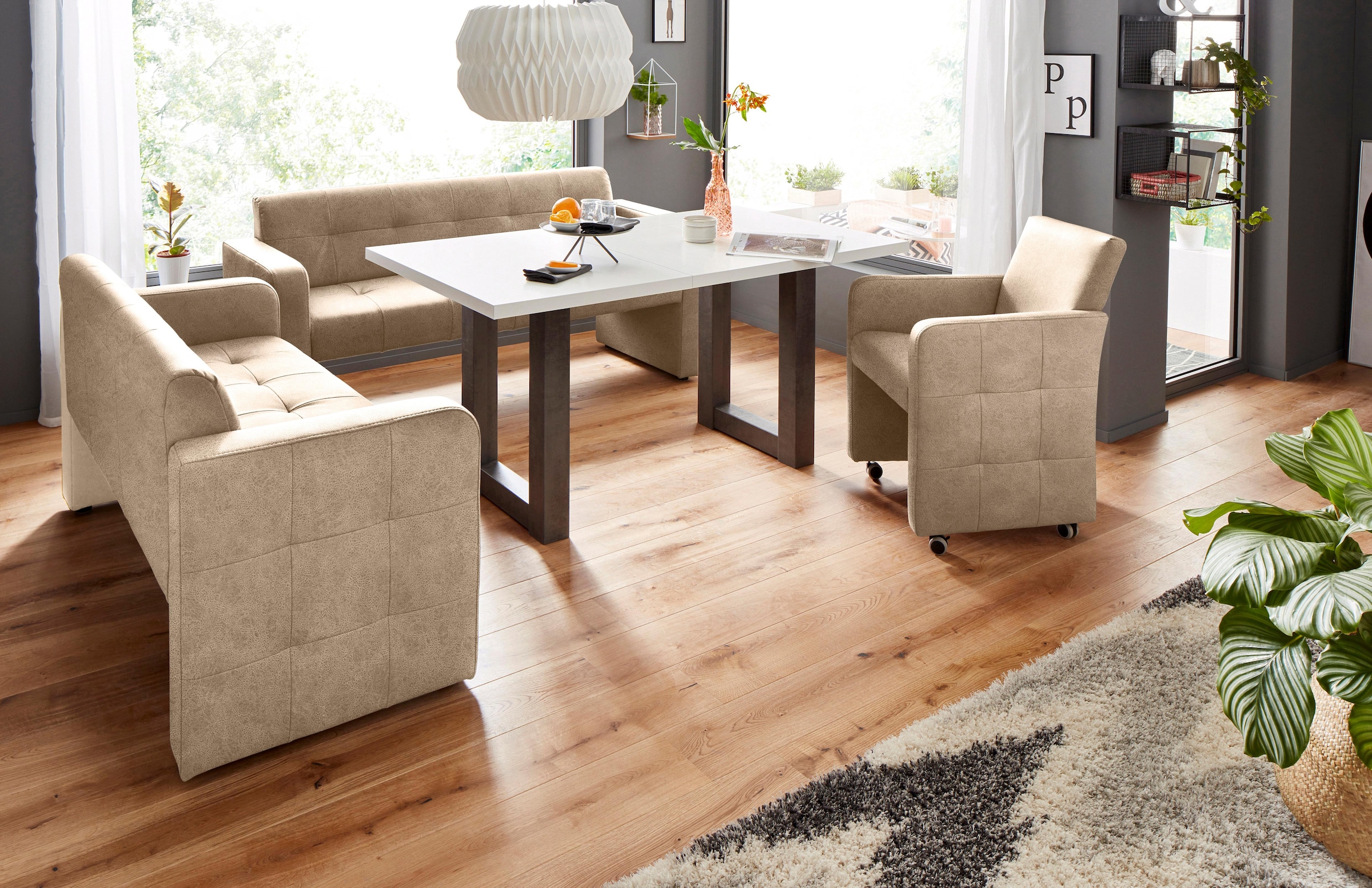 exxpo - sofa fashion Polsterbank »Barista Küchensofa, Sitzhöhe 49cm, kompakte Stellmasse«, Frei im Raum stellbar