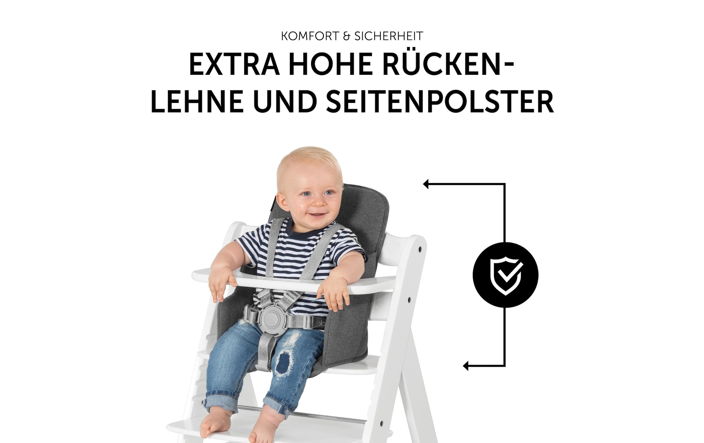 Hauck Sitzverkleinerer »Alpha Cosy Select Jersey Charcoal«, (1 tlg.)