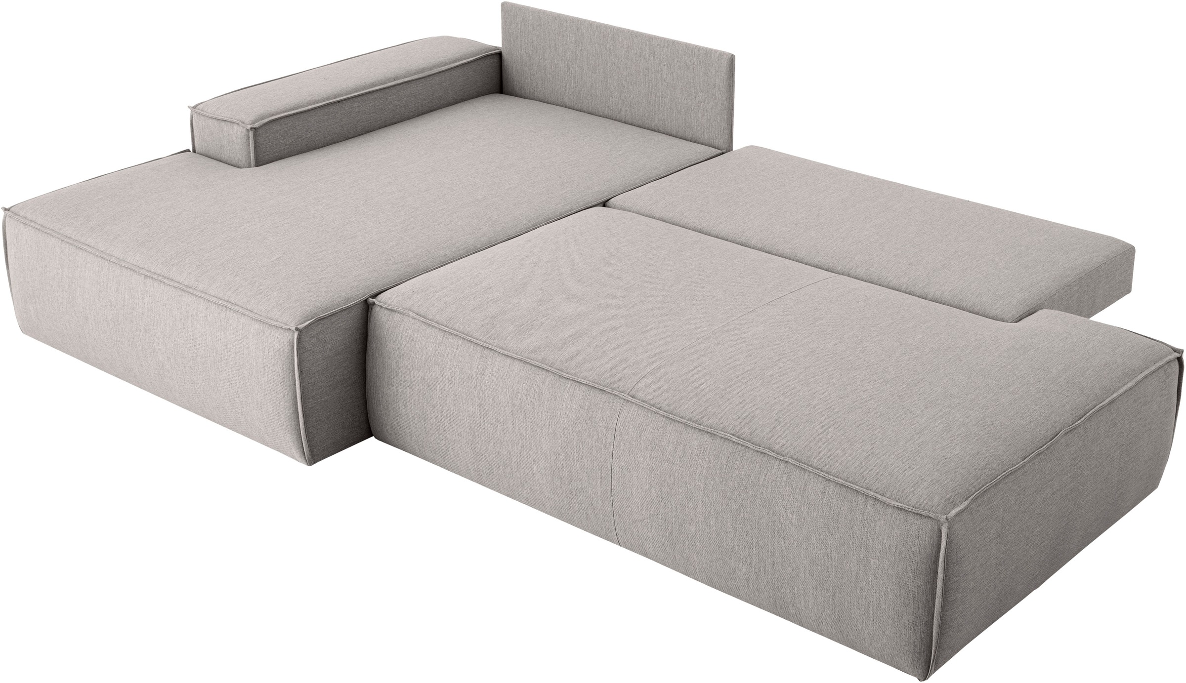 Home affaire Ecksofa »SHERWOOD, Schlafsofa in L-Form offen (275cm), Cord, Leinenoptik«, Schlaffunktion und Bettkasten, Kedernaht, hoher Sitz- & Liegekomfort