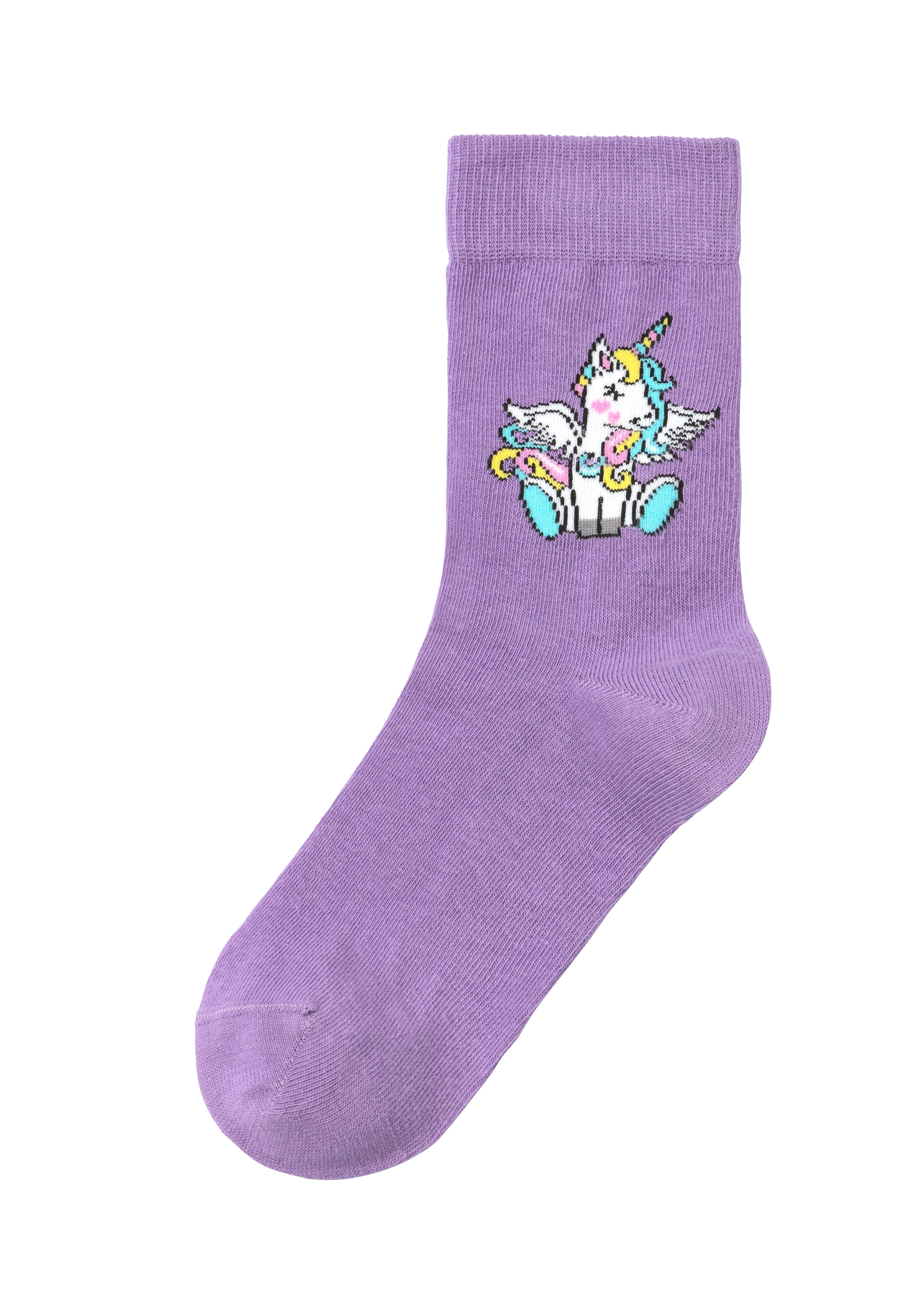 H.I.S Basicsocken, (Packung, 4 Paar), mit Einhorn Motiven