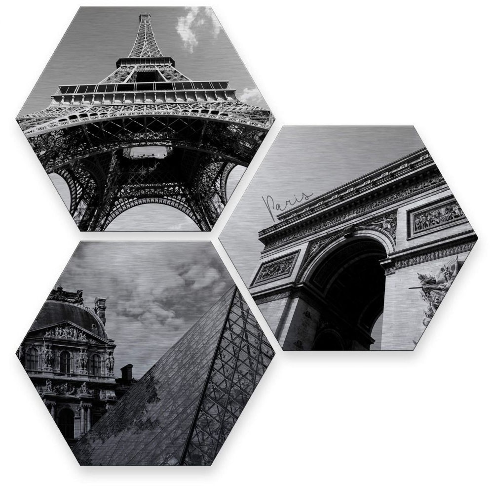online of | 3 Paris«, Mehrteilige kaufen Jelmoli-Versand »Silberfarbeneffekt Impression Wall-Art St.) Bilder (Set,