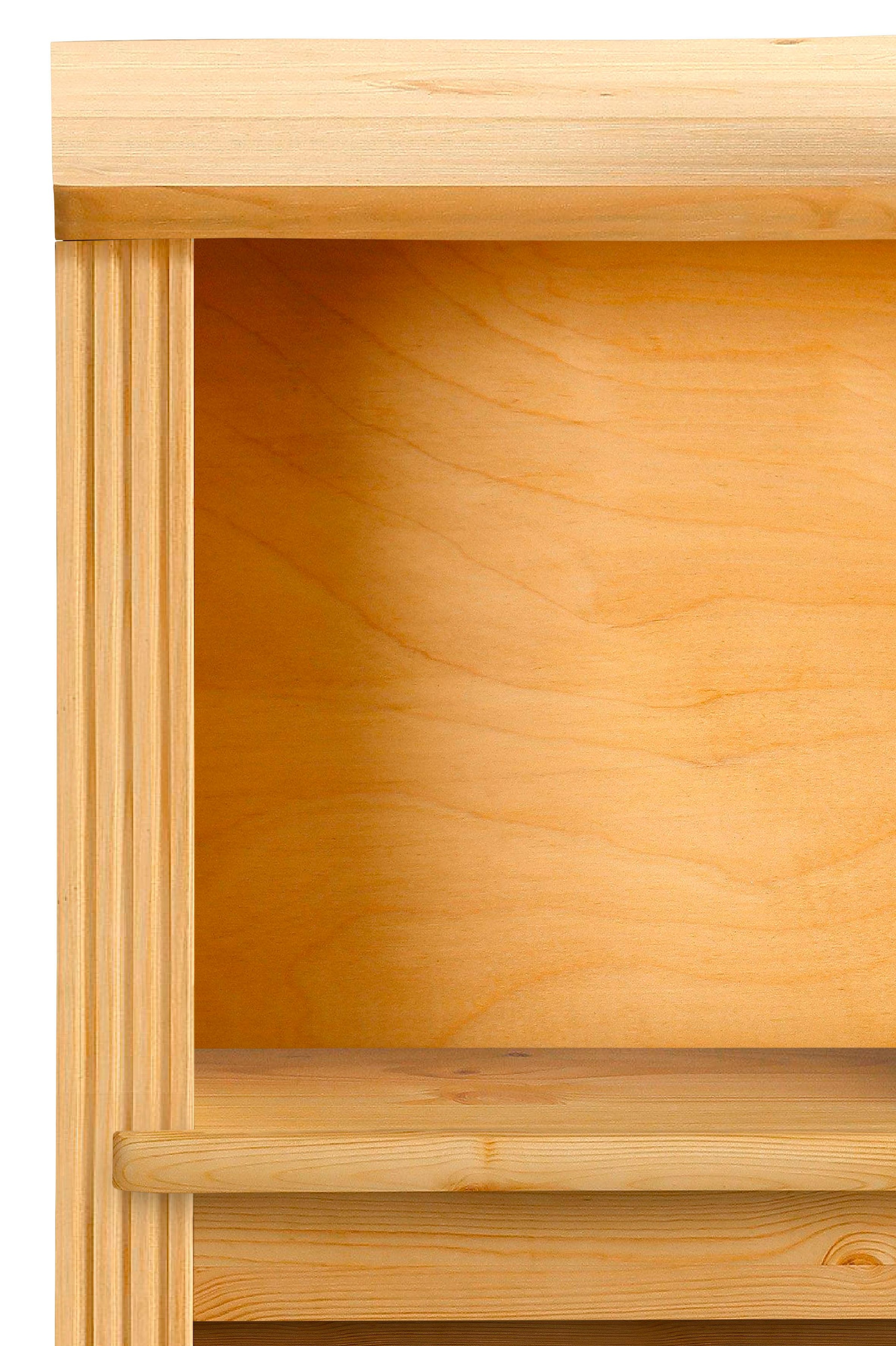Home affaire Bücherregal »Soeren«, aus massiver Kiefer, Höhe 220 cm, mit 2 Holztüren, viel Stauraum