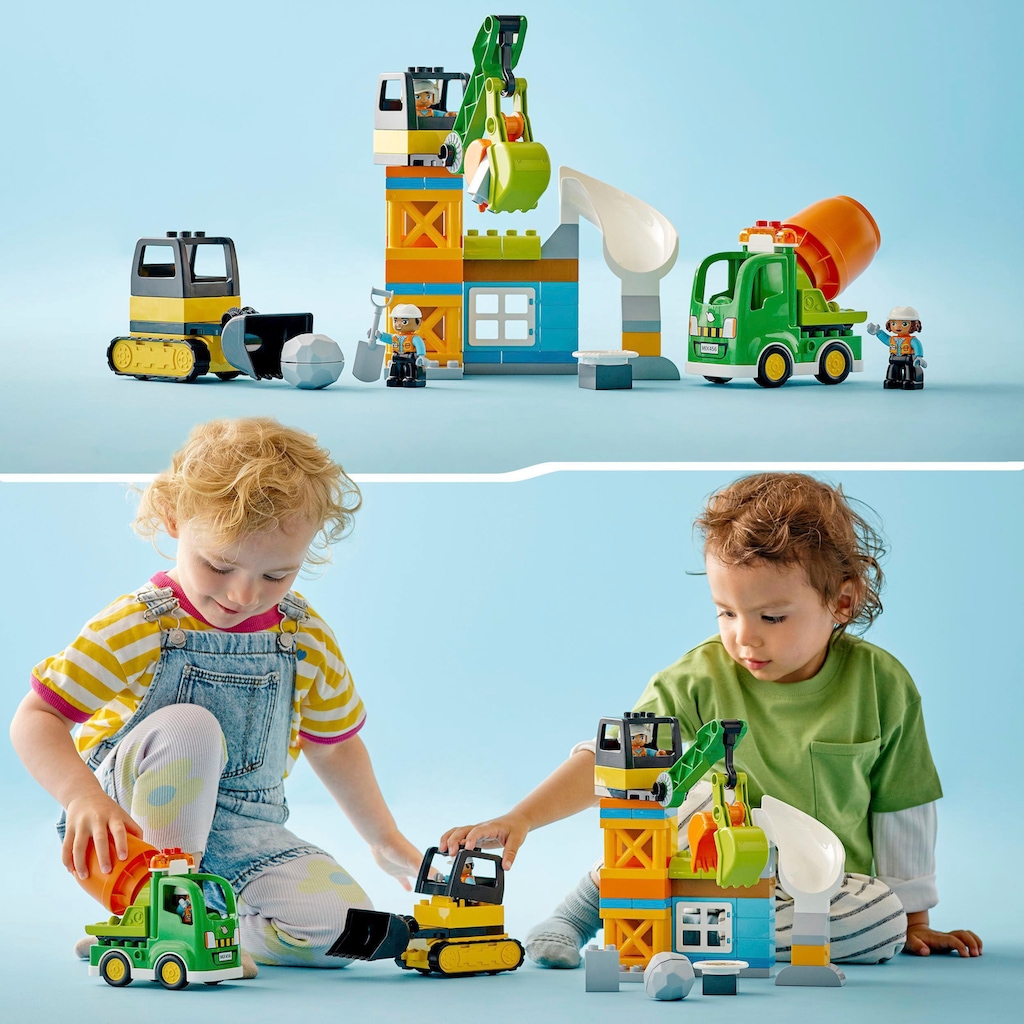 LEGO® Konstruktionsspielsteine »Baustelle mit Baufahrzeugen (10990), LEGO® DUPLO Town«, (61 St.)