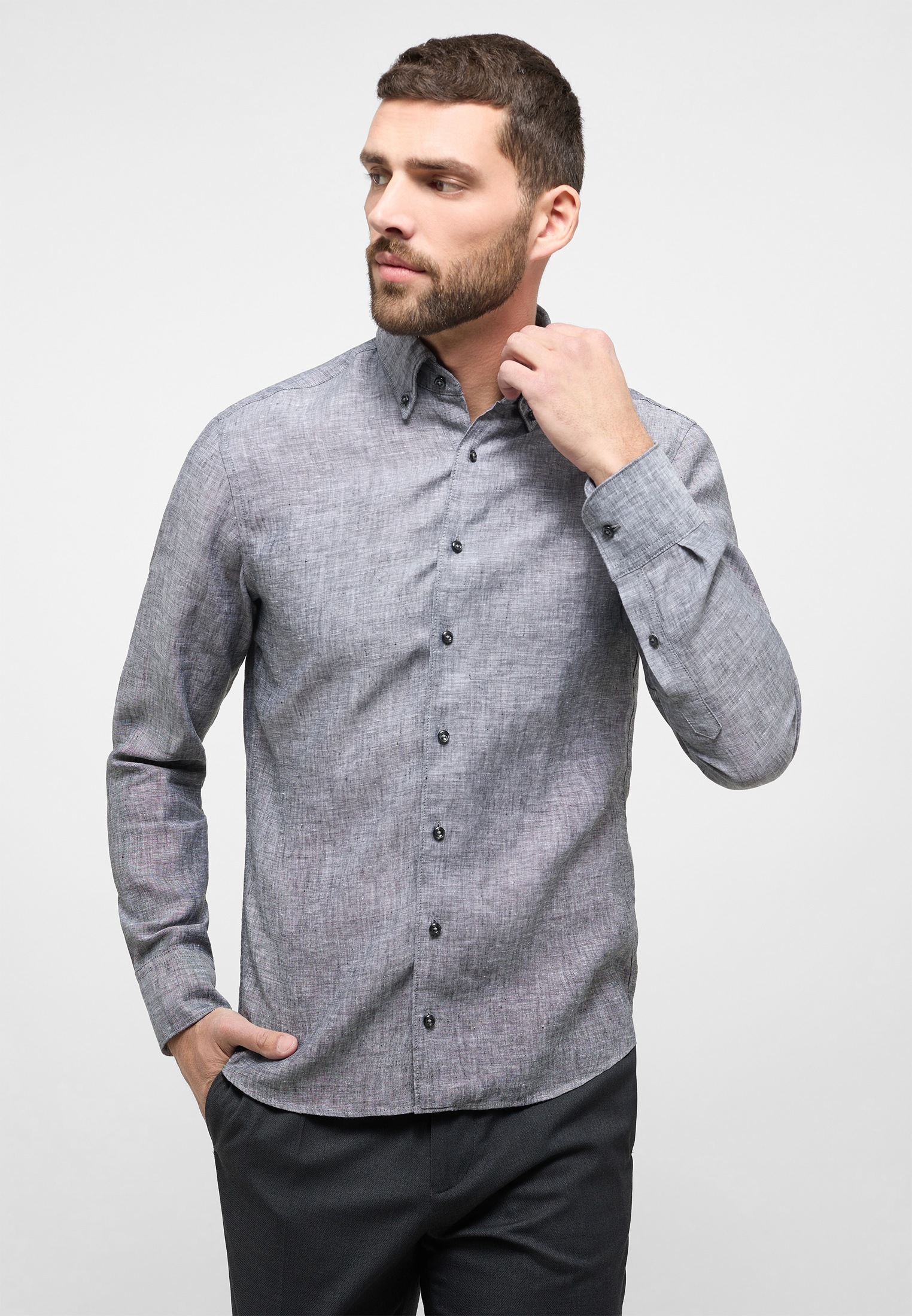 Eterna Langarmhemd »SLIM FIT« EASY IRON (bügelleicht)