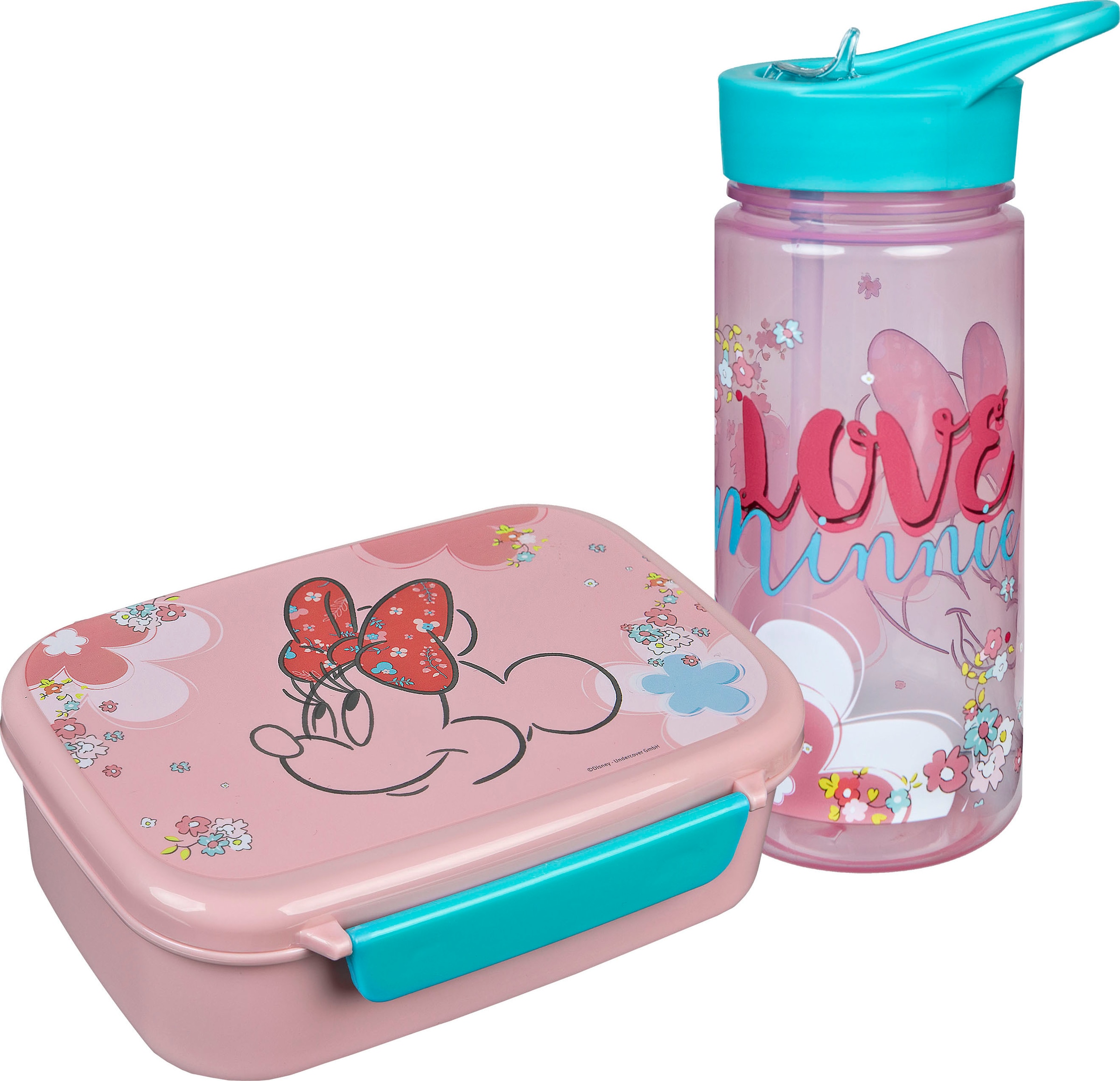 Lunchbox »Brotzeitdose & Trinkflasche, Minnie Mouse«, (Set, 2 tlg.), mit Trinkflasche