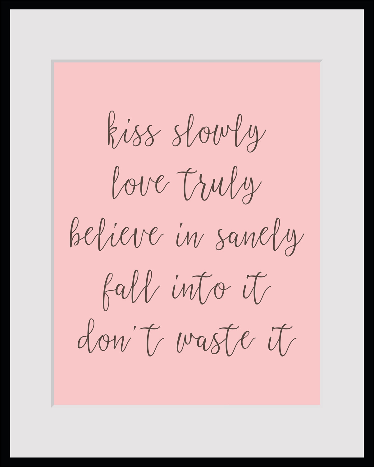 queence Bild »kiss slowly«, Sprüche & Texte, Spruch, gerahmt