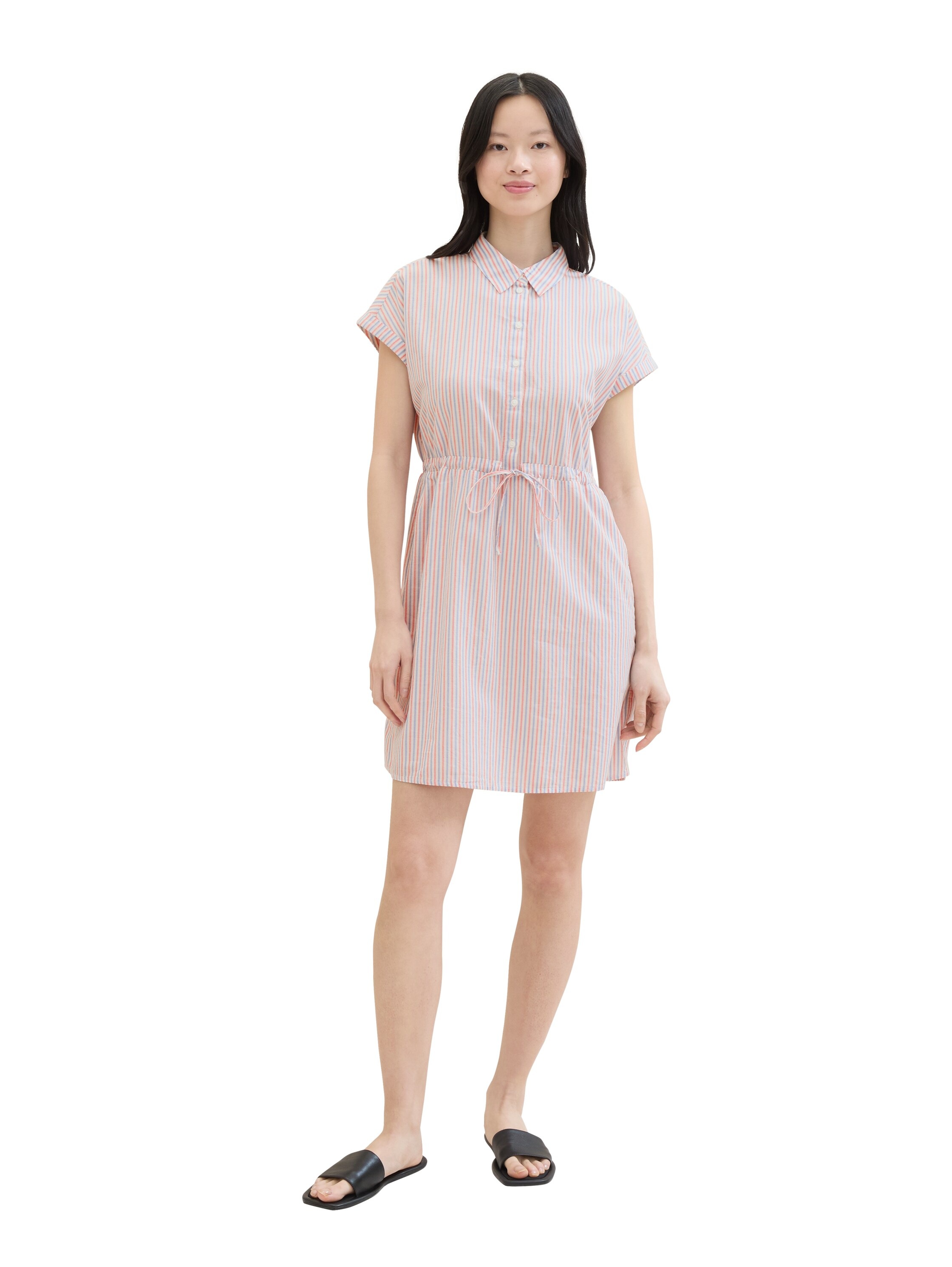 TOM TAILOR Denim Hemdblusenkleid, Sommerkleid im Streifendessin
