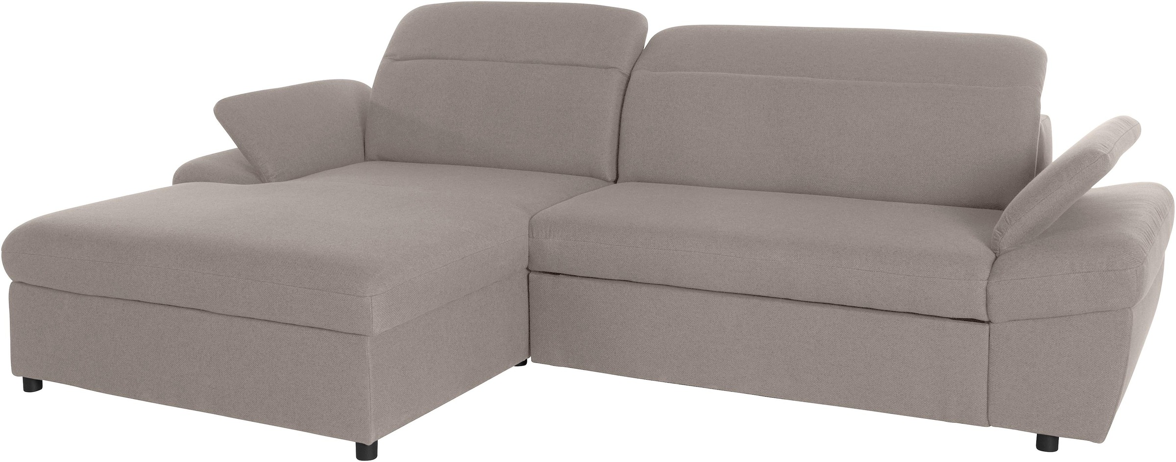 exxpo - sofa fashion Ecksofa »Kyoto, inkl. Kopfteil- und Armteilverstellung, hoher Sitzkomfort«, wahlweise mit Bettfunktion und Bettkasten, hochwertige Bezüge, L-Form