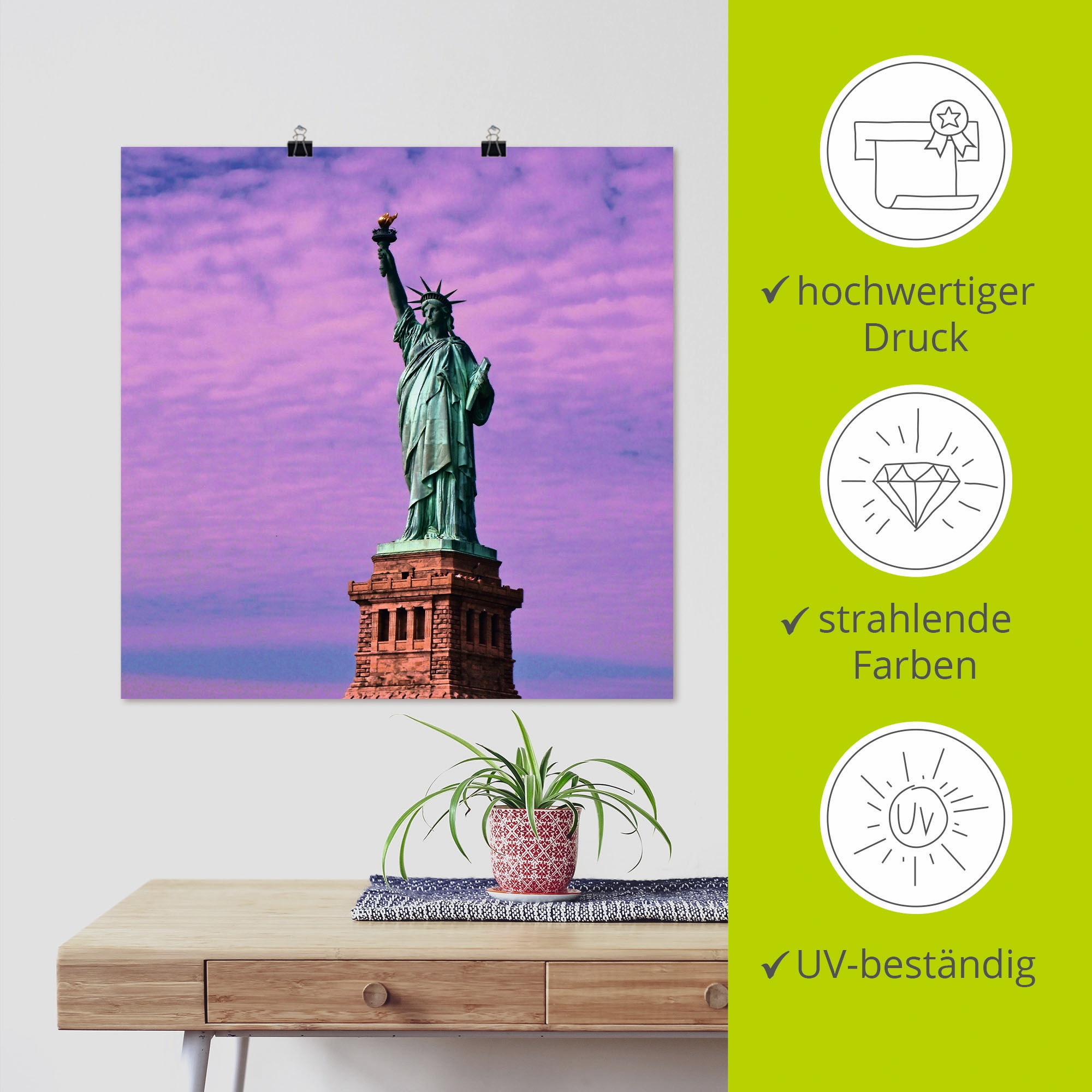 Artland Wandbild »Freiheitsstatue«, Amerika, (1 St.), als Leinwandbild, Poster in verschied. Grössen