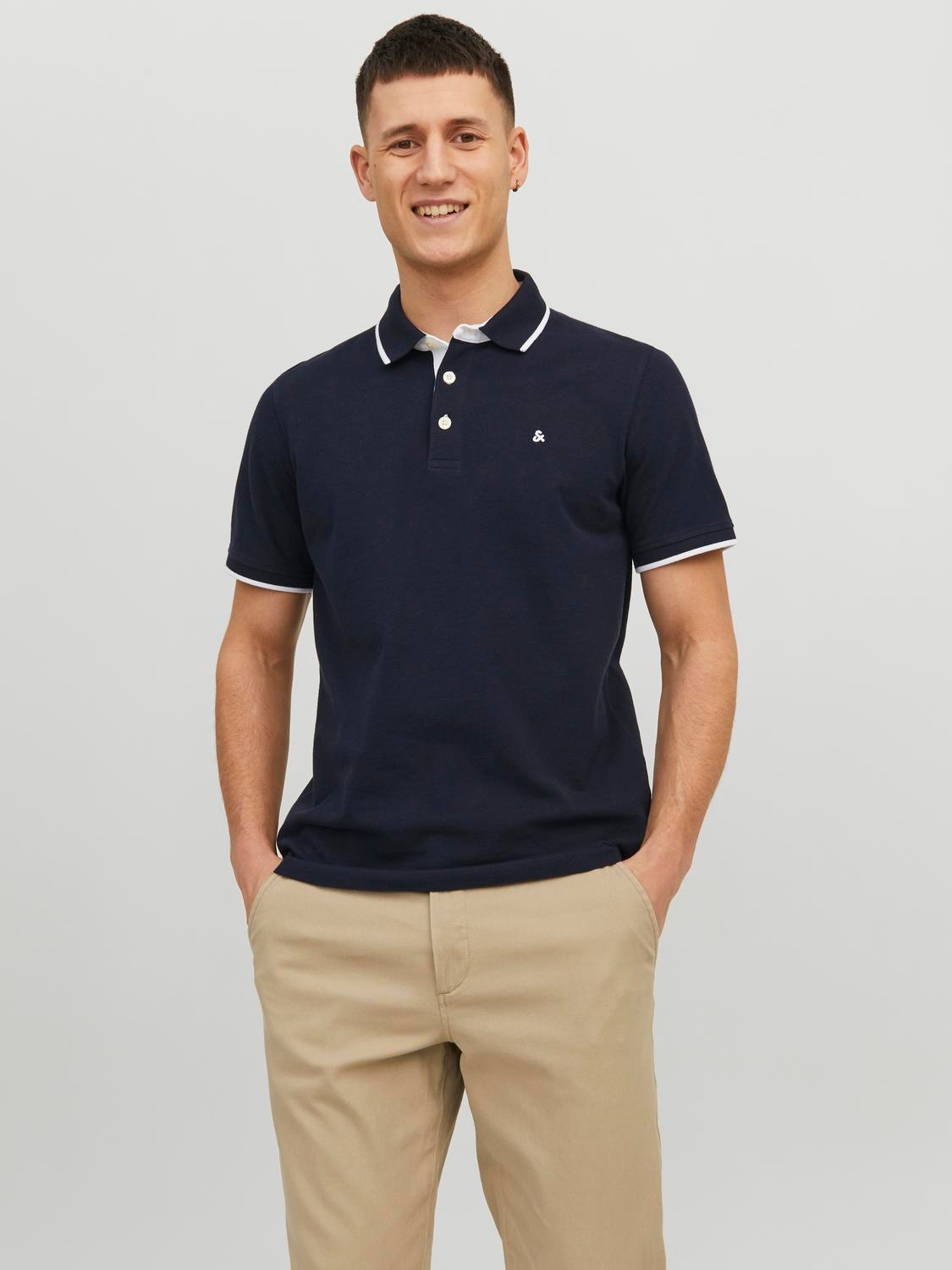 Jack & Jones Poloshirt »JJEPAULOS POLO SS NOOS«, mit Logo Stickerei