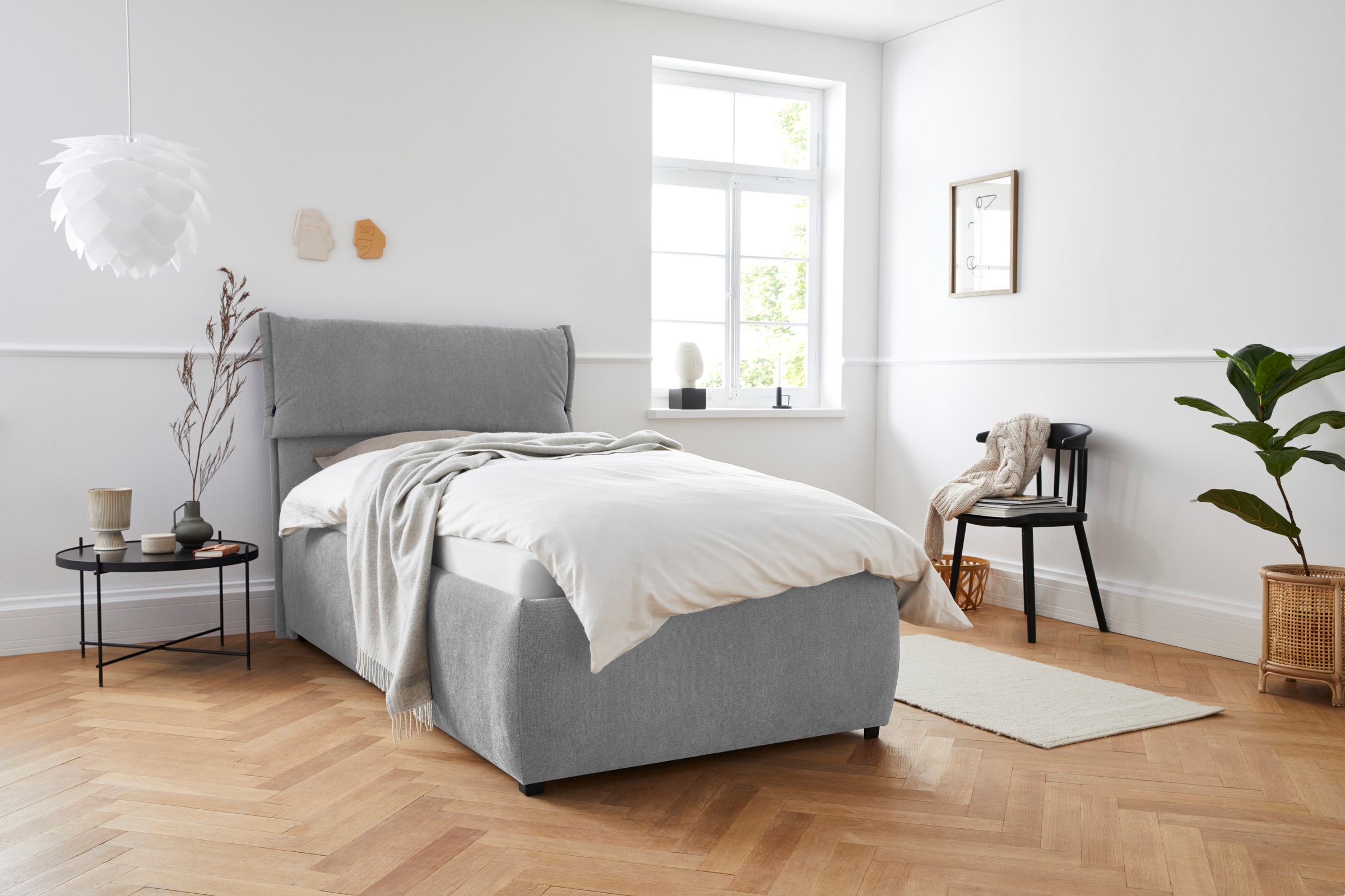 GOODproduct Polsterbett "Jenson" als Bettgestell oder mit 3 Matratzenarten und Härtegraden