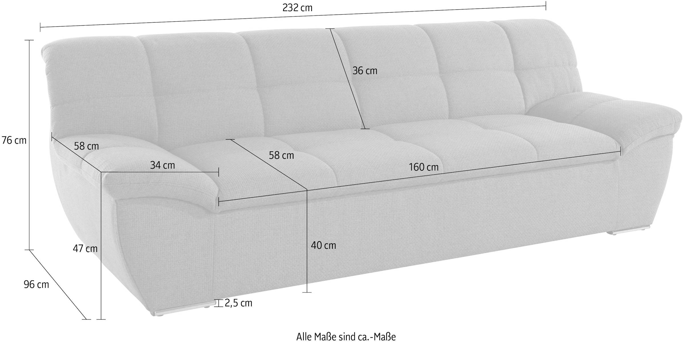 DOMO collection 3-Sitzer »Lagoa«, frei im Raum stellbar, in grosser Farbauswahl