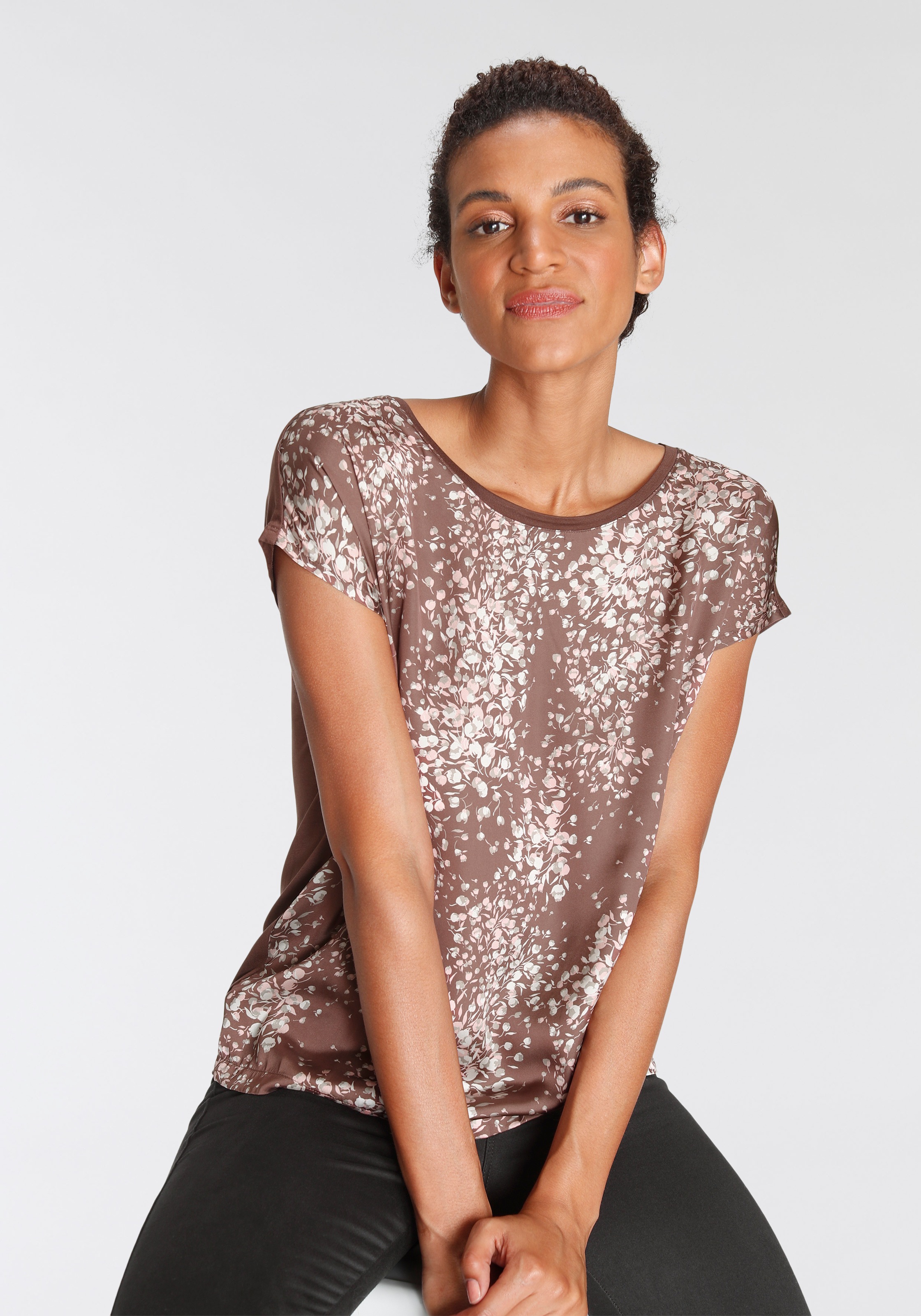 Laura Scott Shirtbluse, aus glänzendem Satin in diversen Druckvarianten kaufen