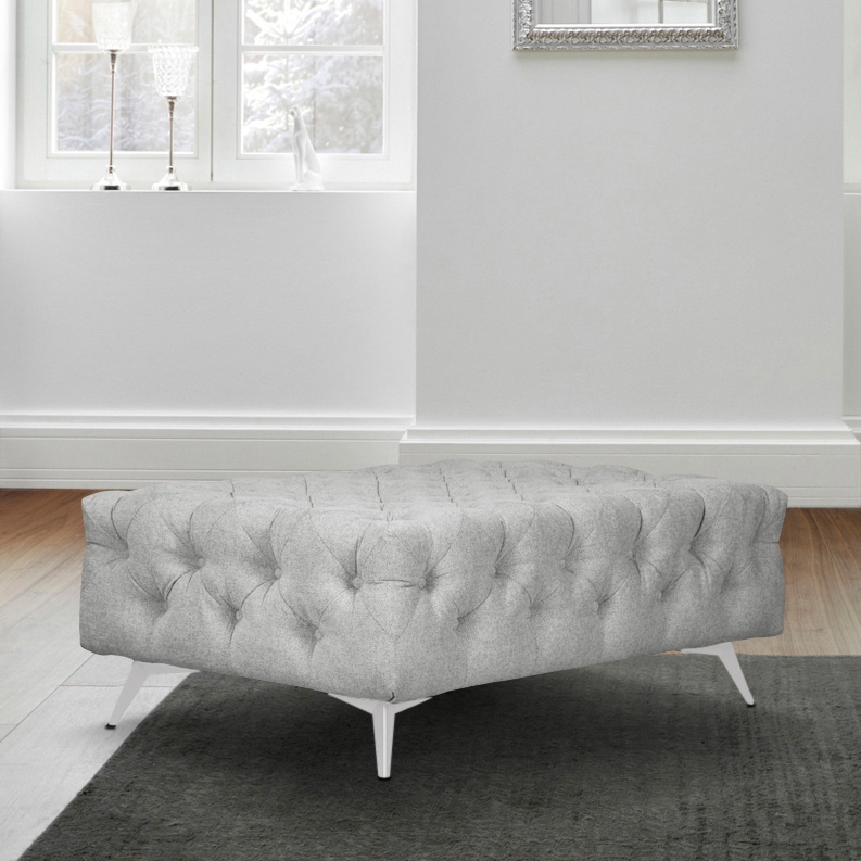 Leonique Polsterhocker »Amaury«, Chesterfield-Optik, Breite 120cm, Fussfarbe wählbar