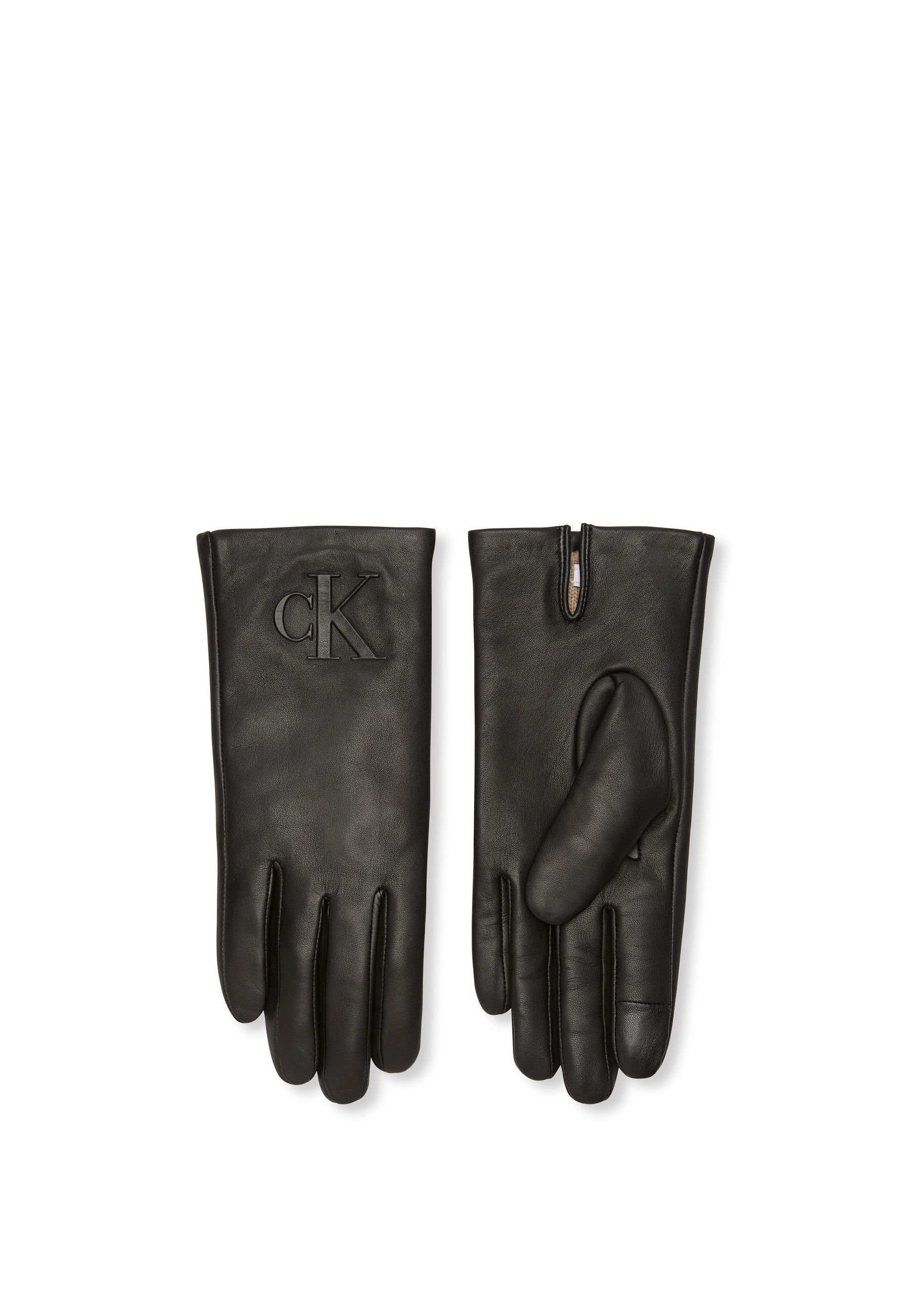 Calvin Klein Lederhandschuhe »RAISED CK LEATHER GLOVE« Aus Schaf-Nappaleder
