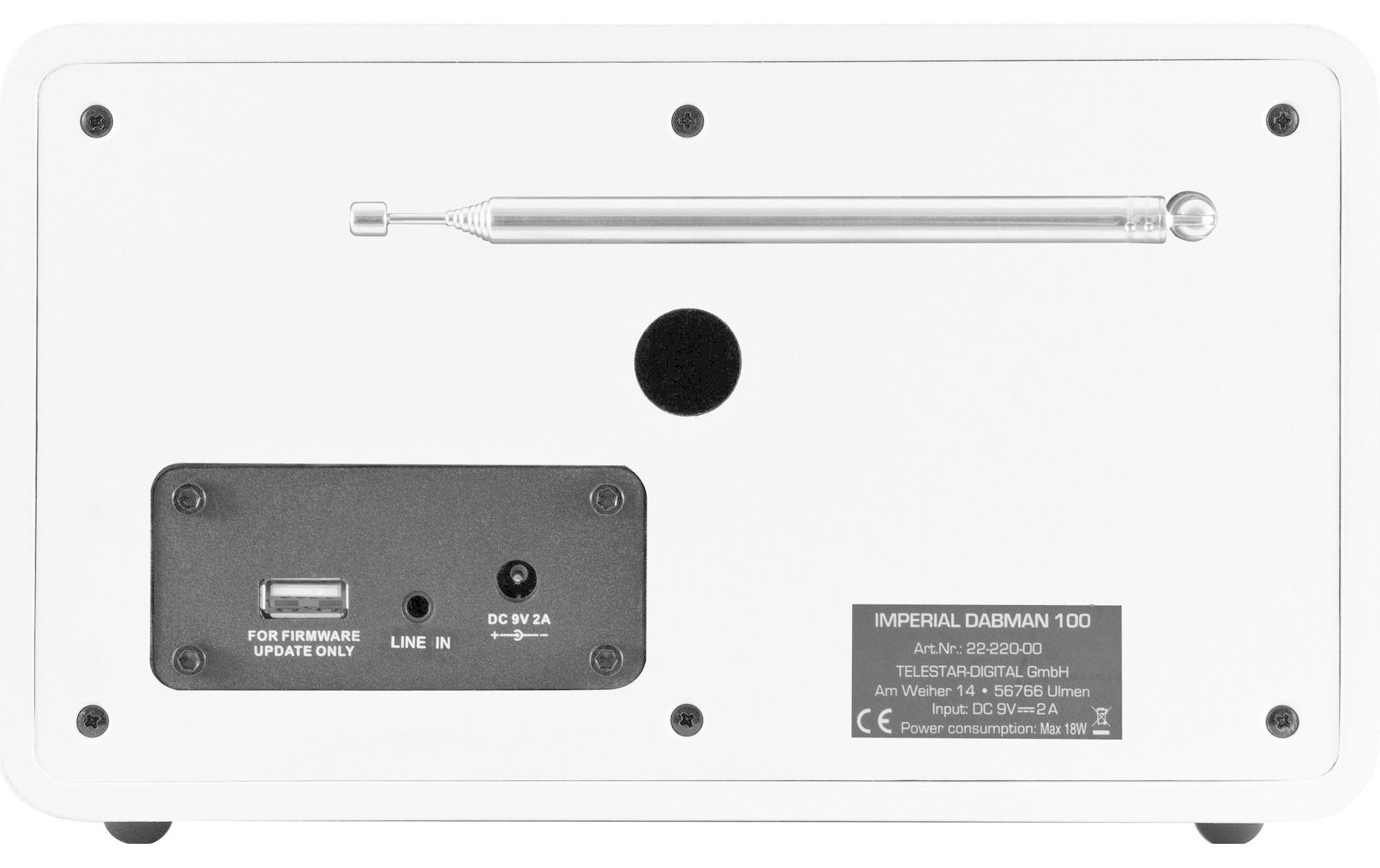 IMPERIAL Digitalradio (DAB+) »Dabman 100 Weiss«, (CD Digitalradio (DAB+)-FM-Tuner)