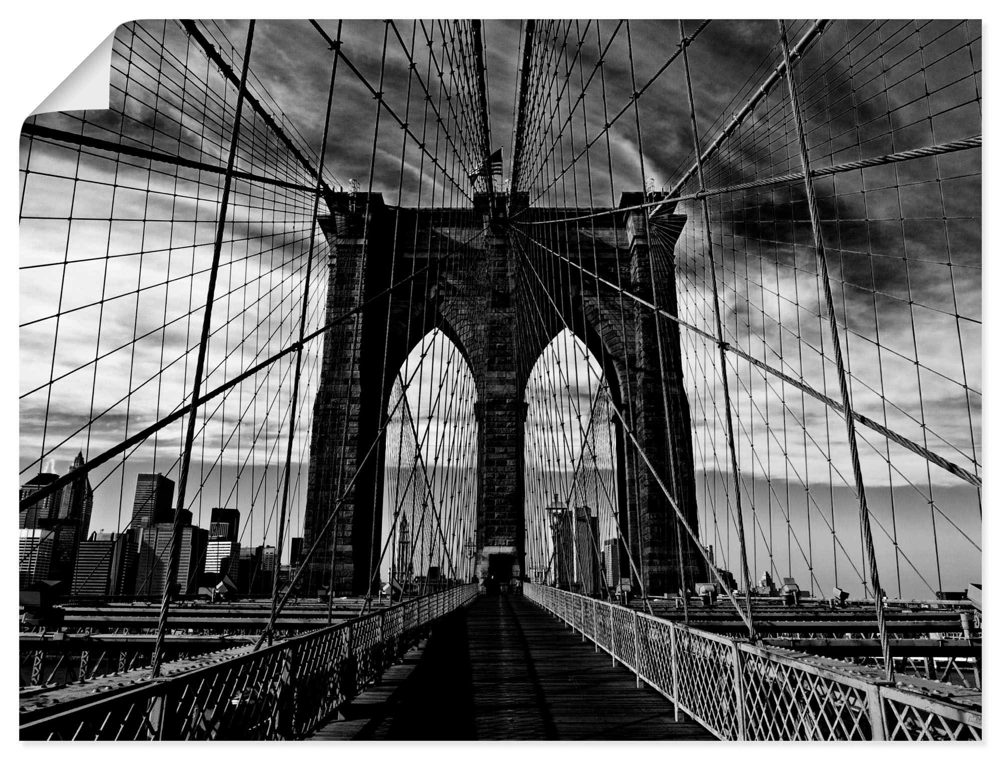 Artland Wandbild »Brooklyn Bridge - schwarz/weiss«, Brücken, (1 St.), als  Alubild, Leinwandbild, Wandaufkleber oder Poster in versch. Grössen online  bestellen | Jelmoli-Versand