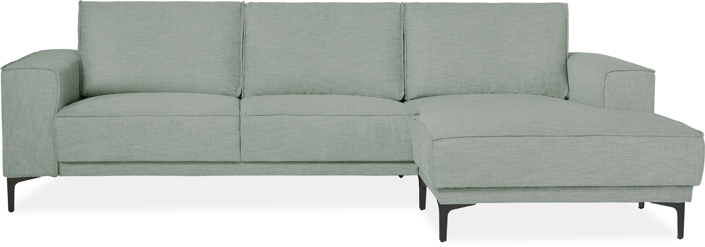 Places of Style Ecksofa »Polsterecke Oland, Struktur, Flachgewebe, Luxus-Microfaser, Boucle«, L-Form, 280 cm, Wellenunterfederung, Skandi-Design, Metallfüsse