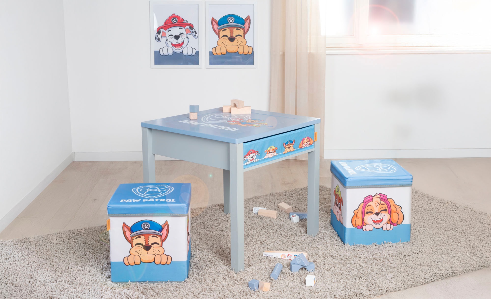 roba® Kindersitzgruppe »Paw Patrol«, (Set), mit Tisch und Sitzhocker
