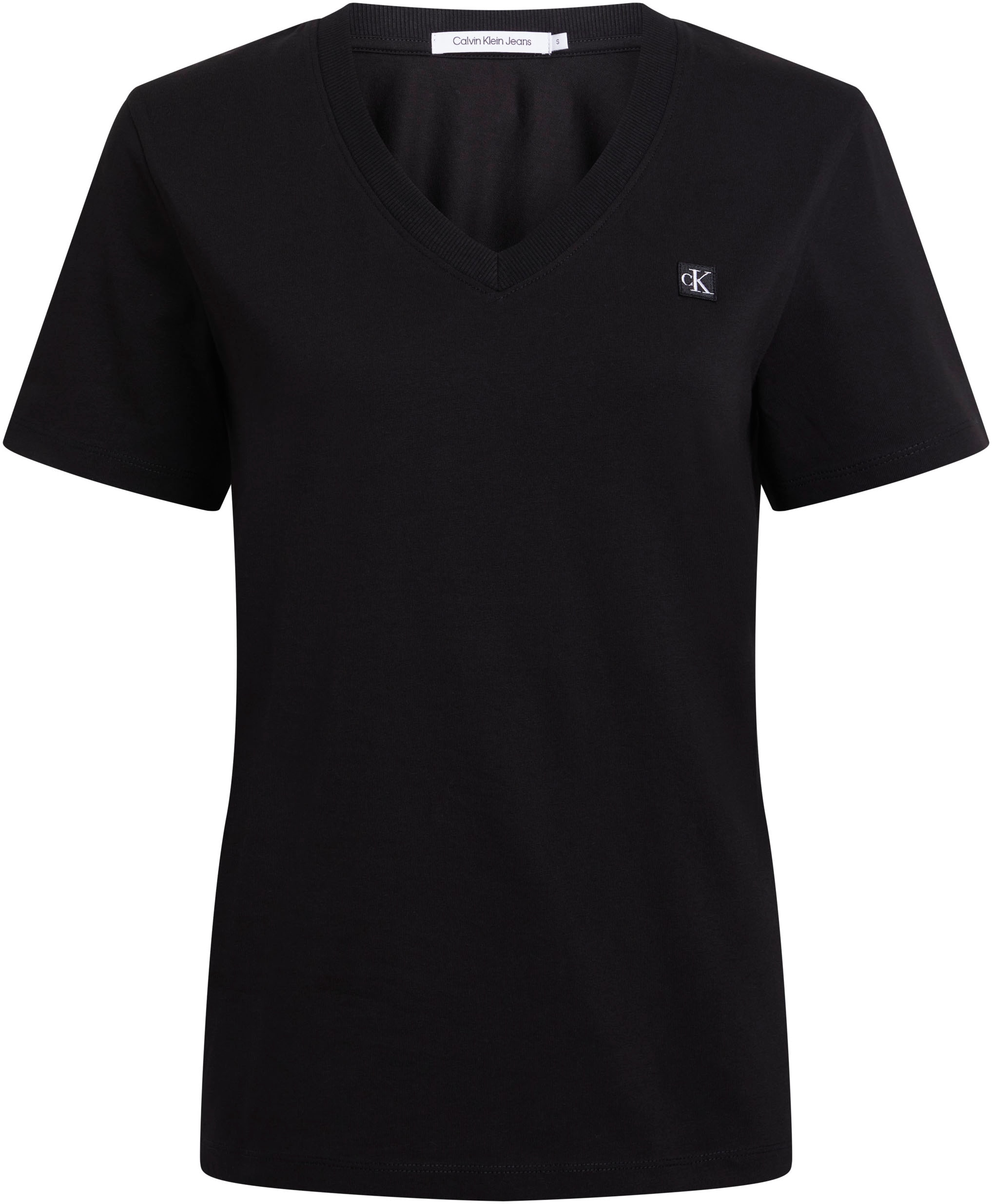 Calvin Klein Jeans T-Shirt »CK EMBRO BADGE V-NECK TEE«, mit Logomarkenlabel
