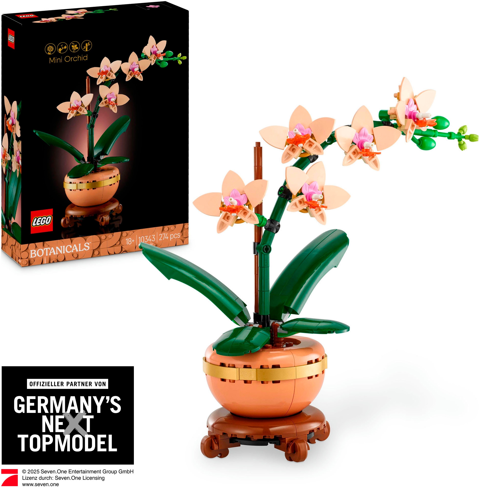 LEGO Konstruktionsspielsteine "Mini-Orchidee (10343), LEGO Botanicals" Made in Europe