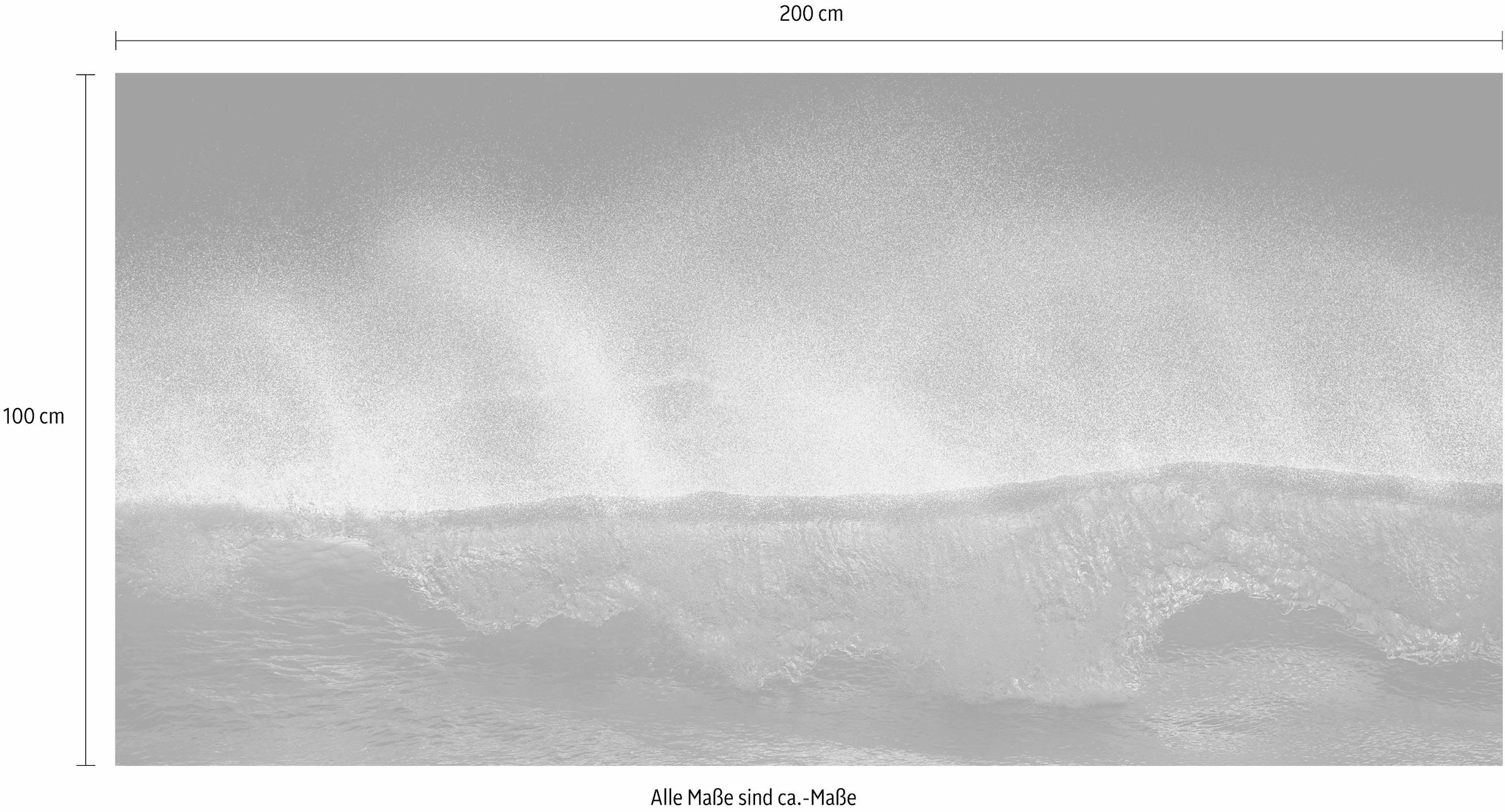 Komar Vliestapete »Digitaldruck Vlies - Golden Wave - Grösse 200 x 100 cm«, bedruckt, Wohnzimmer, Schlafzimmer