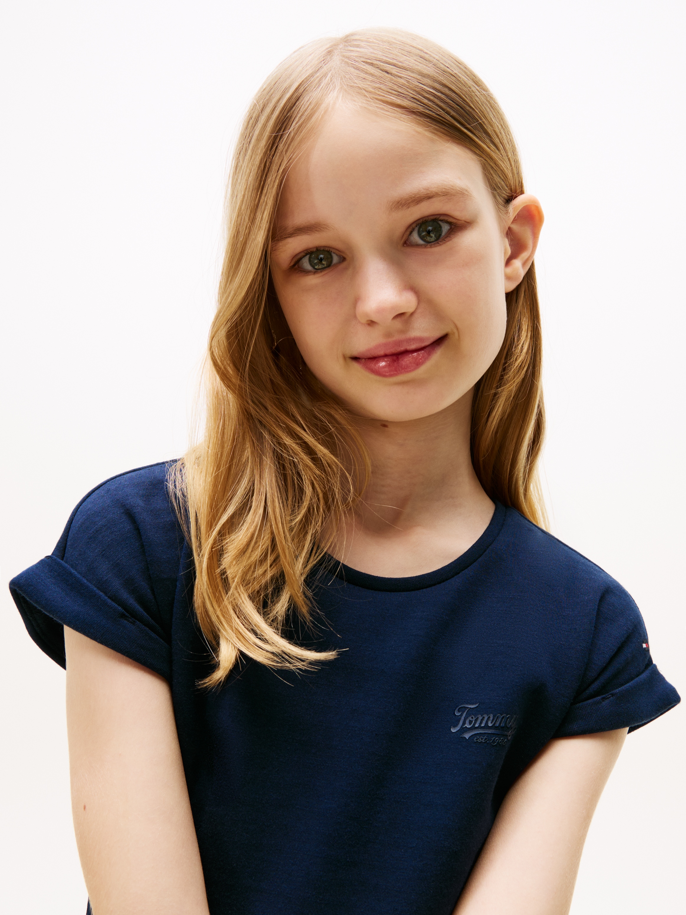 Tommy Hilfiger Jerseykleid »SPACER INTERLOCK DRESS«, für Kinder bis 16 Jahre, mit Logoschriftzug