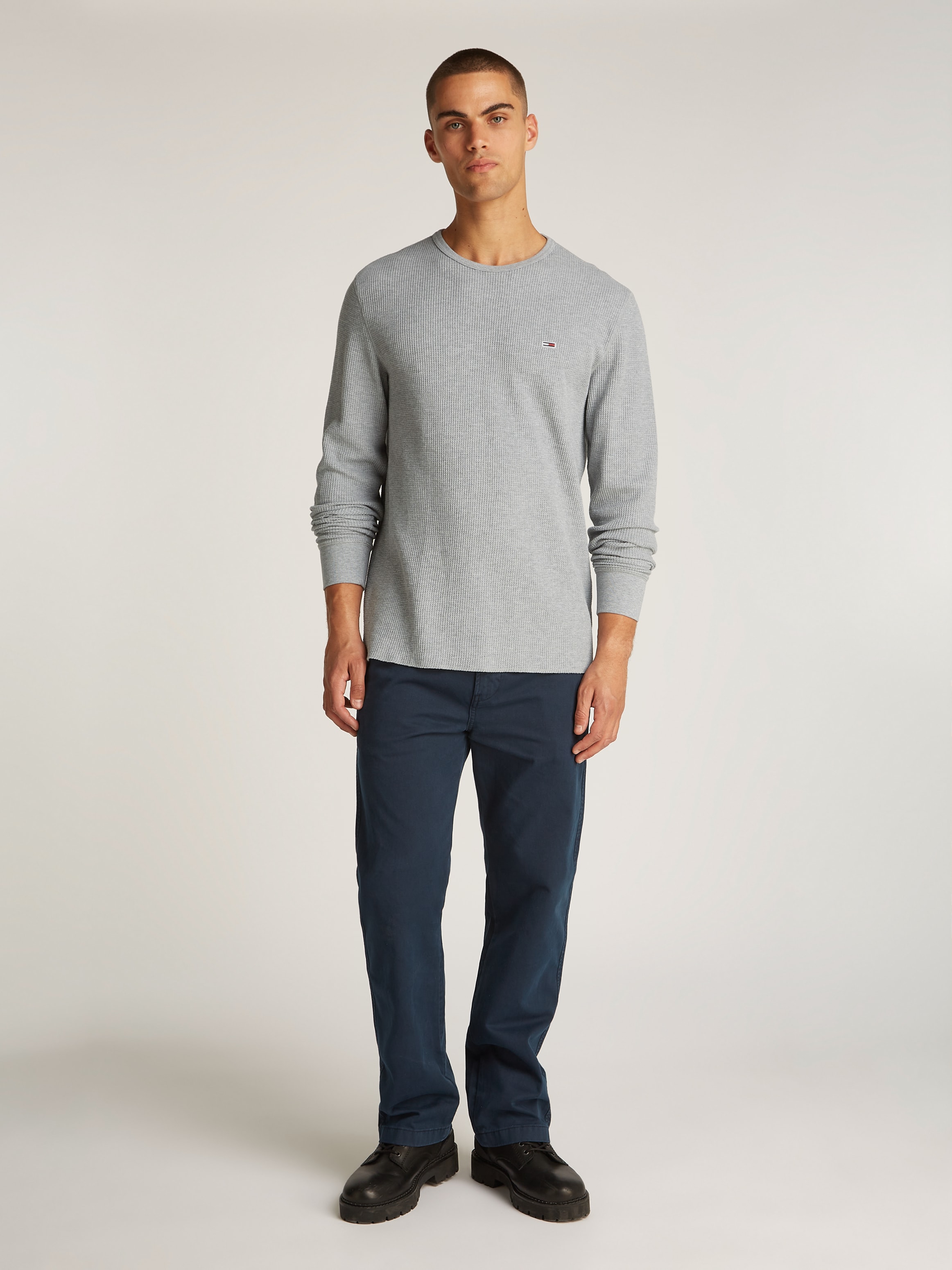 Tommy Jeans Langarmshirt »TJM SLIM WAFFLE L/S TEE EXT«, mit Waffelstruktur