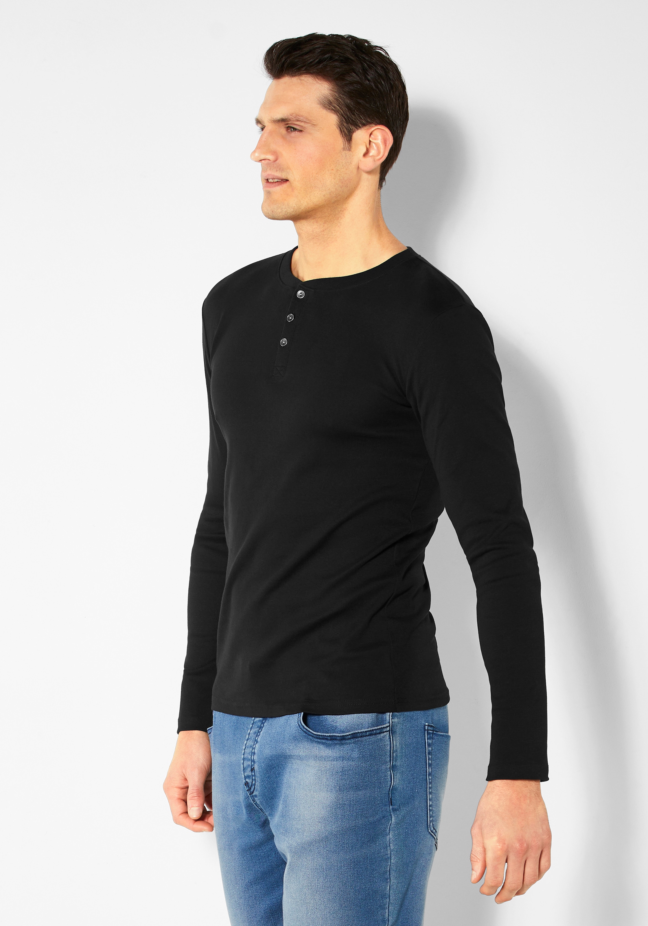 H.I.S Langarmshirt, mit aufwendiger Knopfleiste