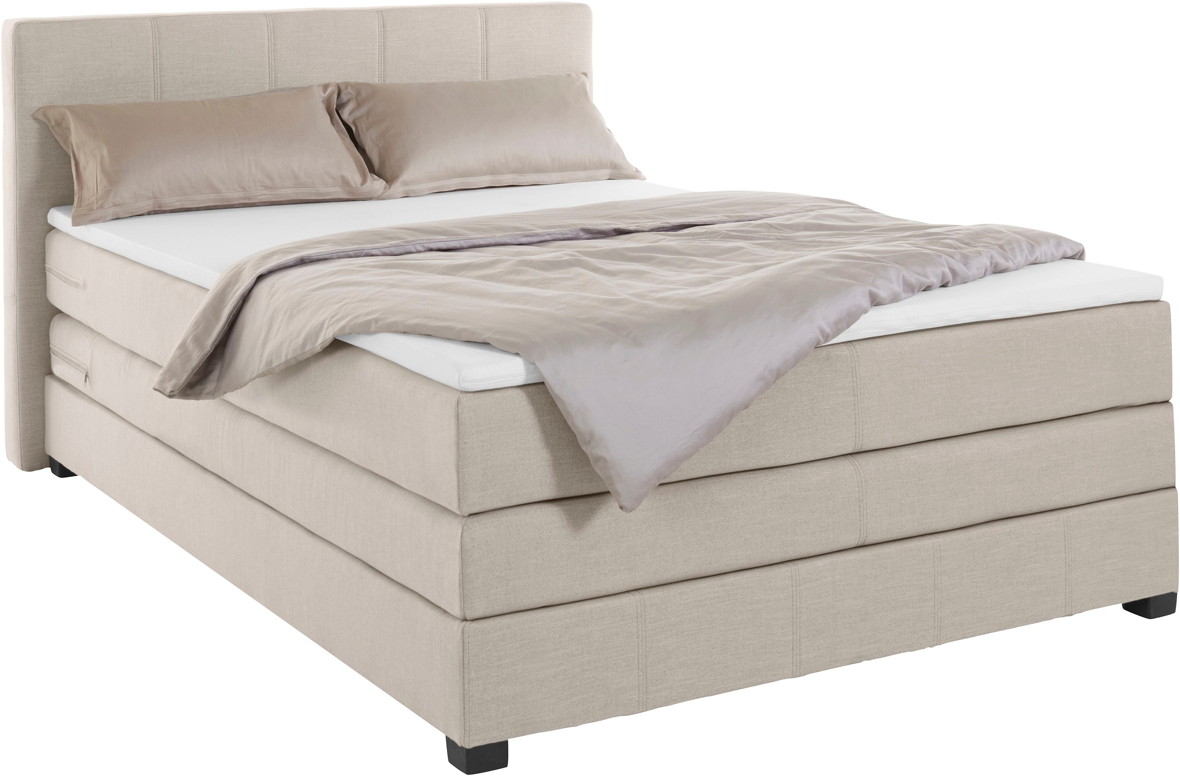 GOODproduct Boxspringbett »Peetu«, Taschenfederkern-Matratze, in 4 Breiten und 4 Farben, incl. Topper